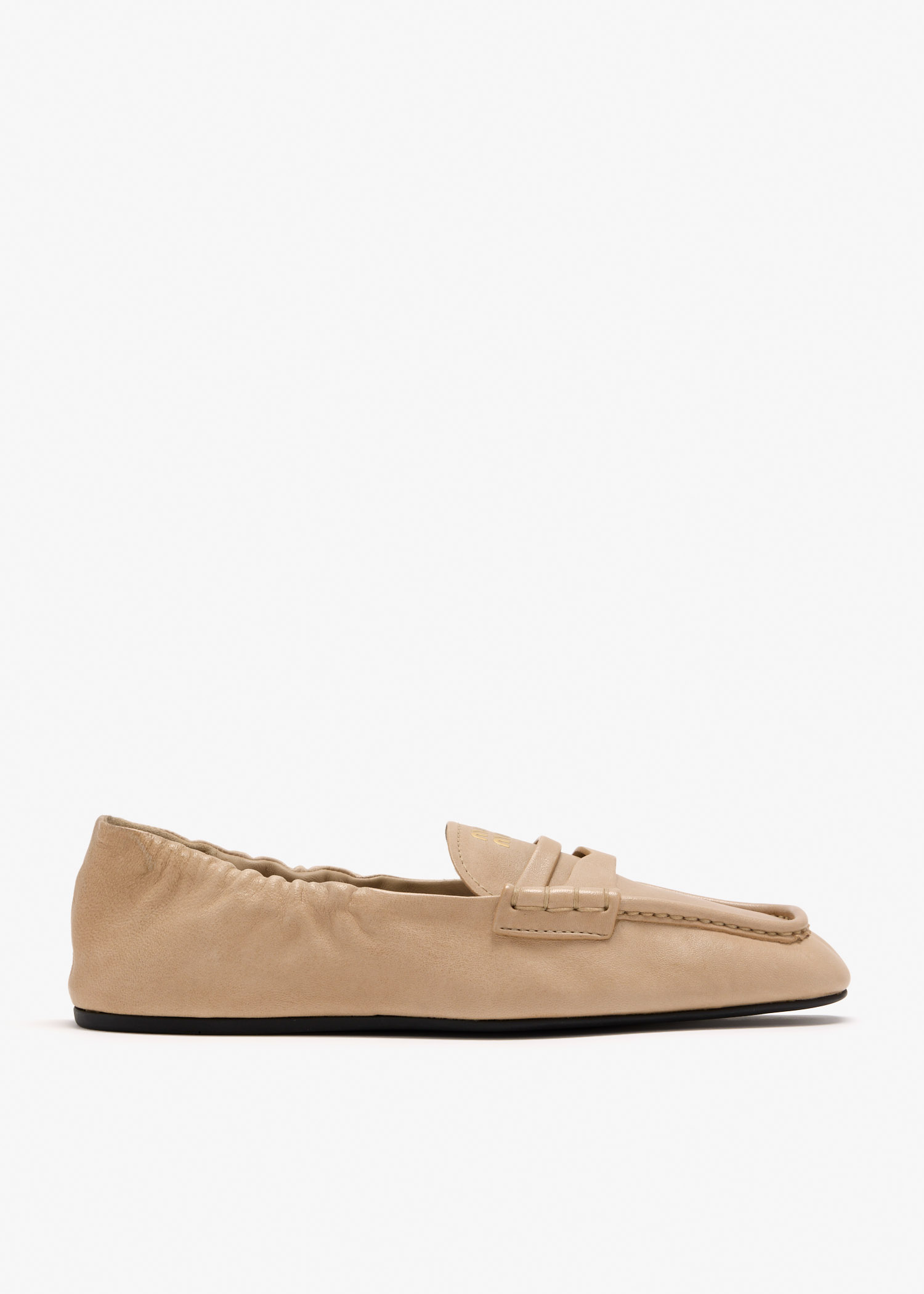 

Ruches nappa leather loafers, Beige