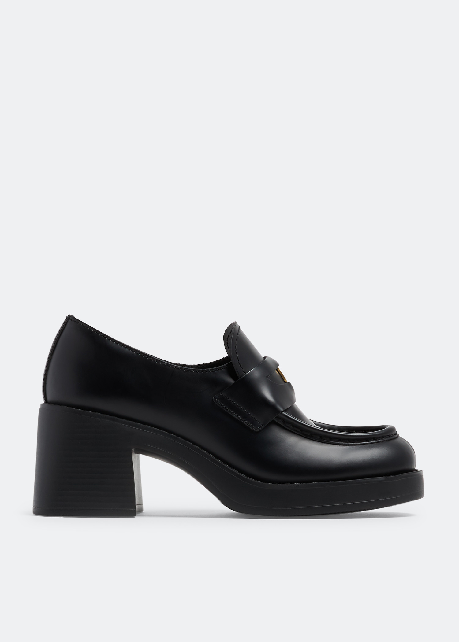 

Leather penny loafers, Black