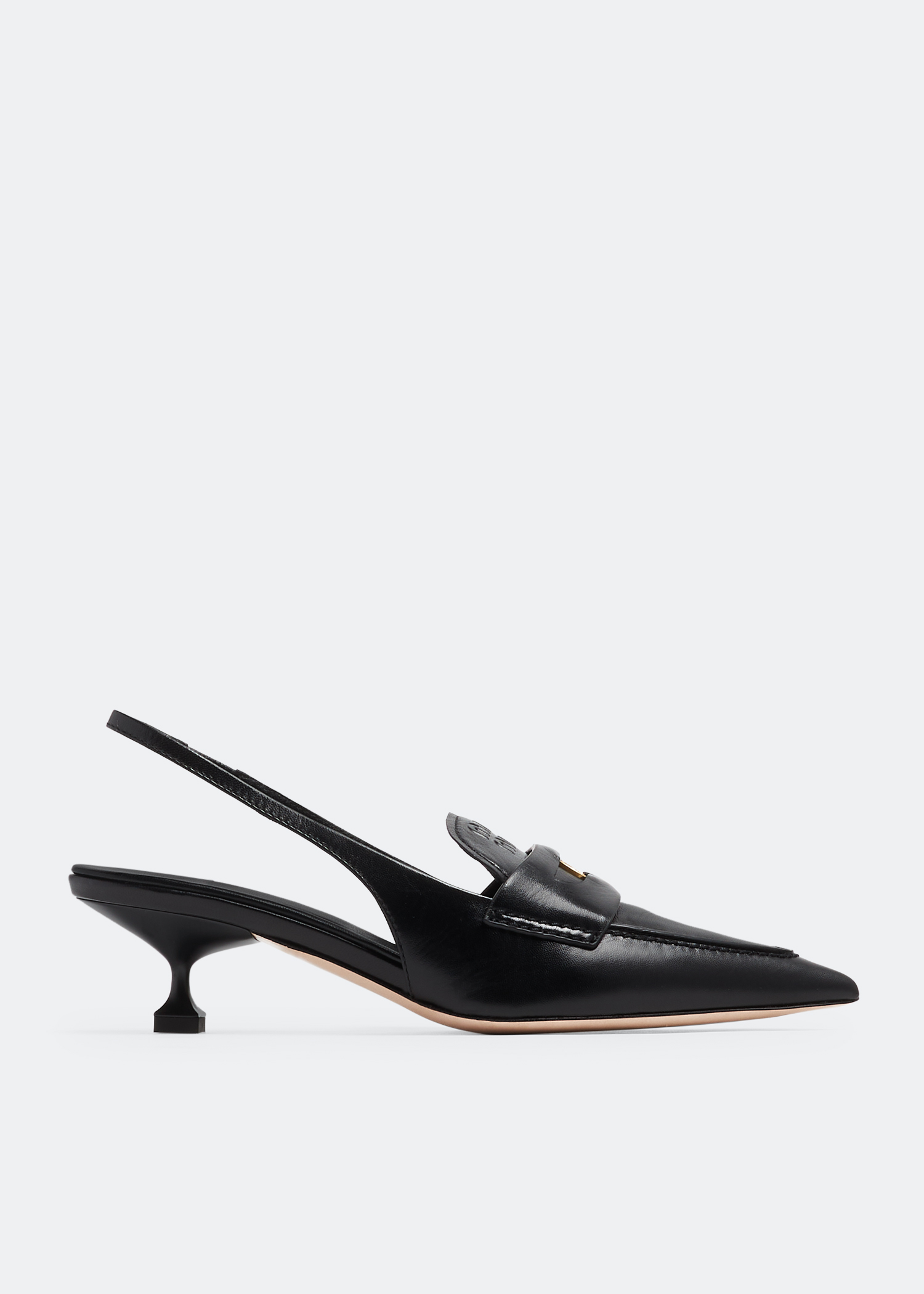 

Leather slingback pumps, Black