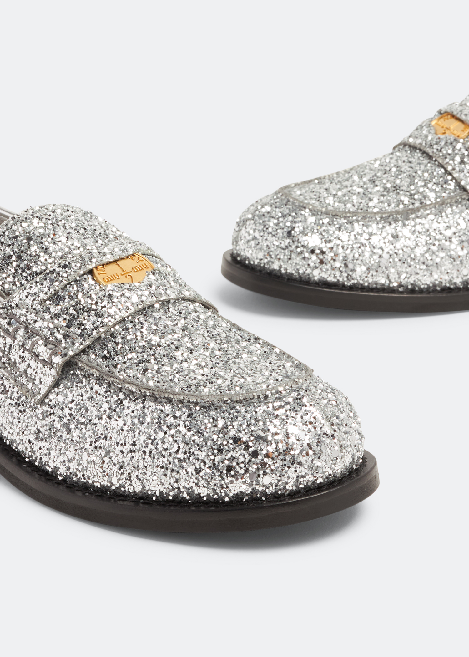 

Glitter loafers, Silver