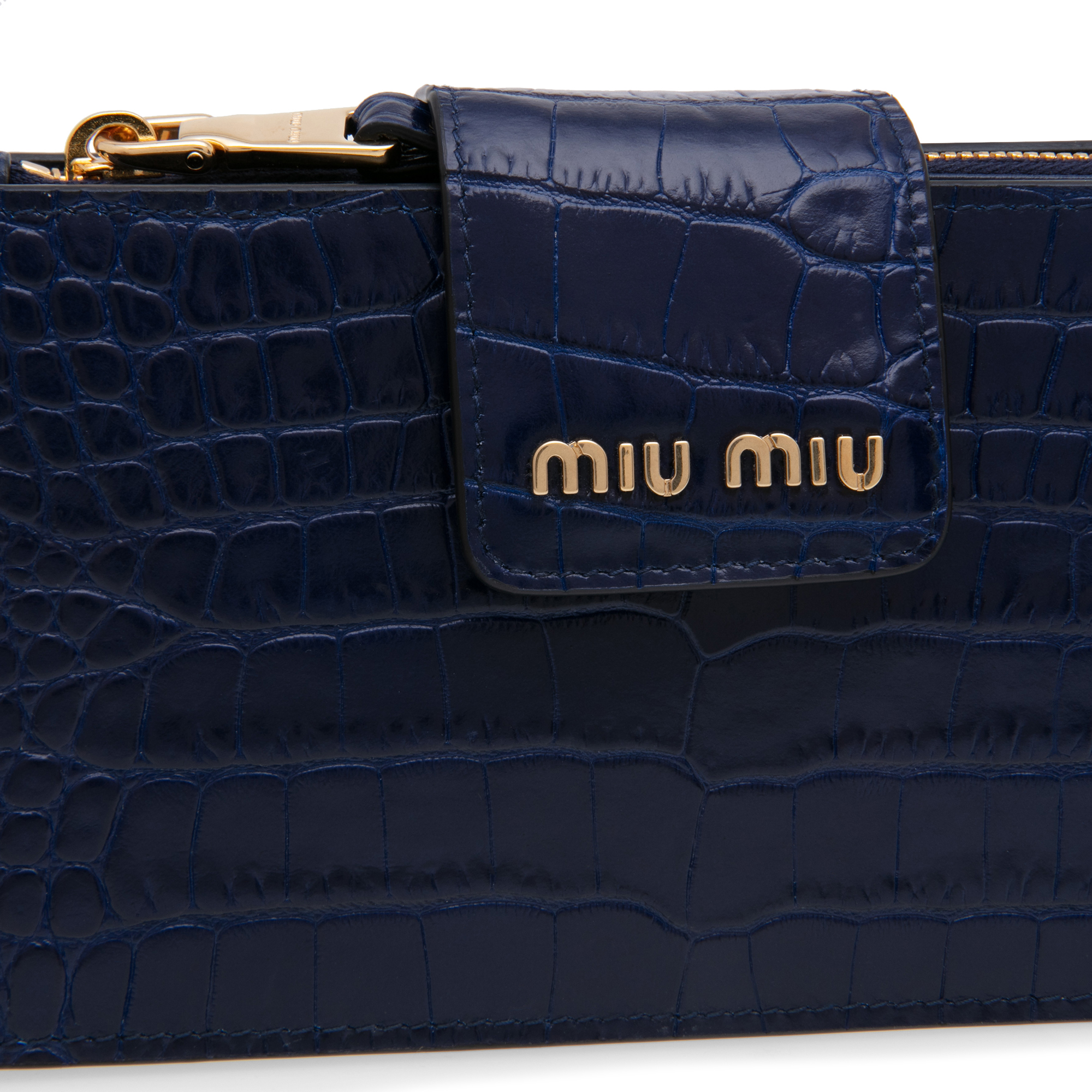 

Croc-effect leather bag, Blue