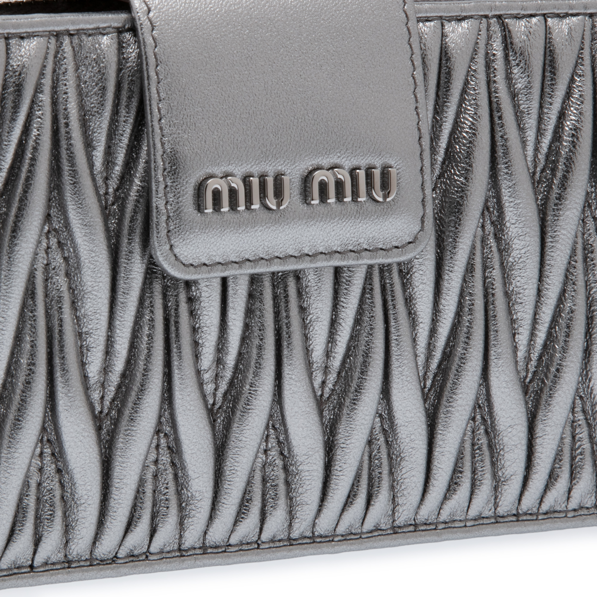 

Croc-effect leather bag, Silver