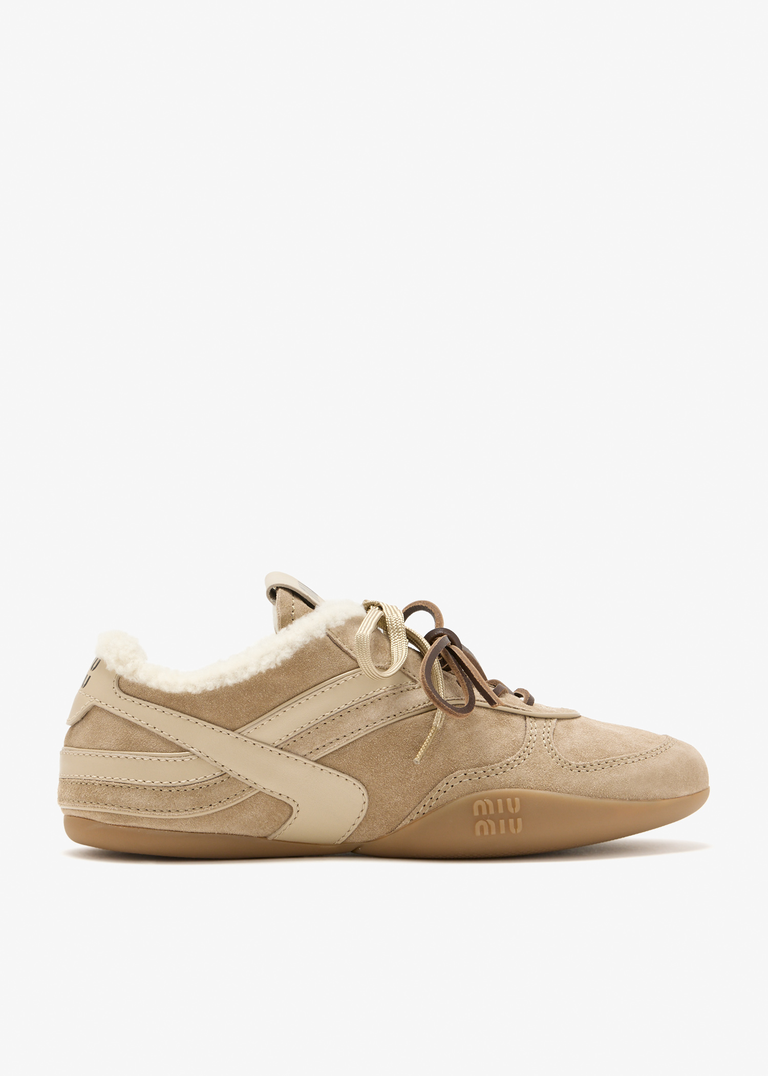 

Gymnasium suede and shearling sneakers, Beige