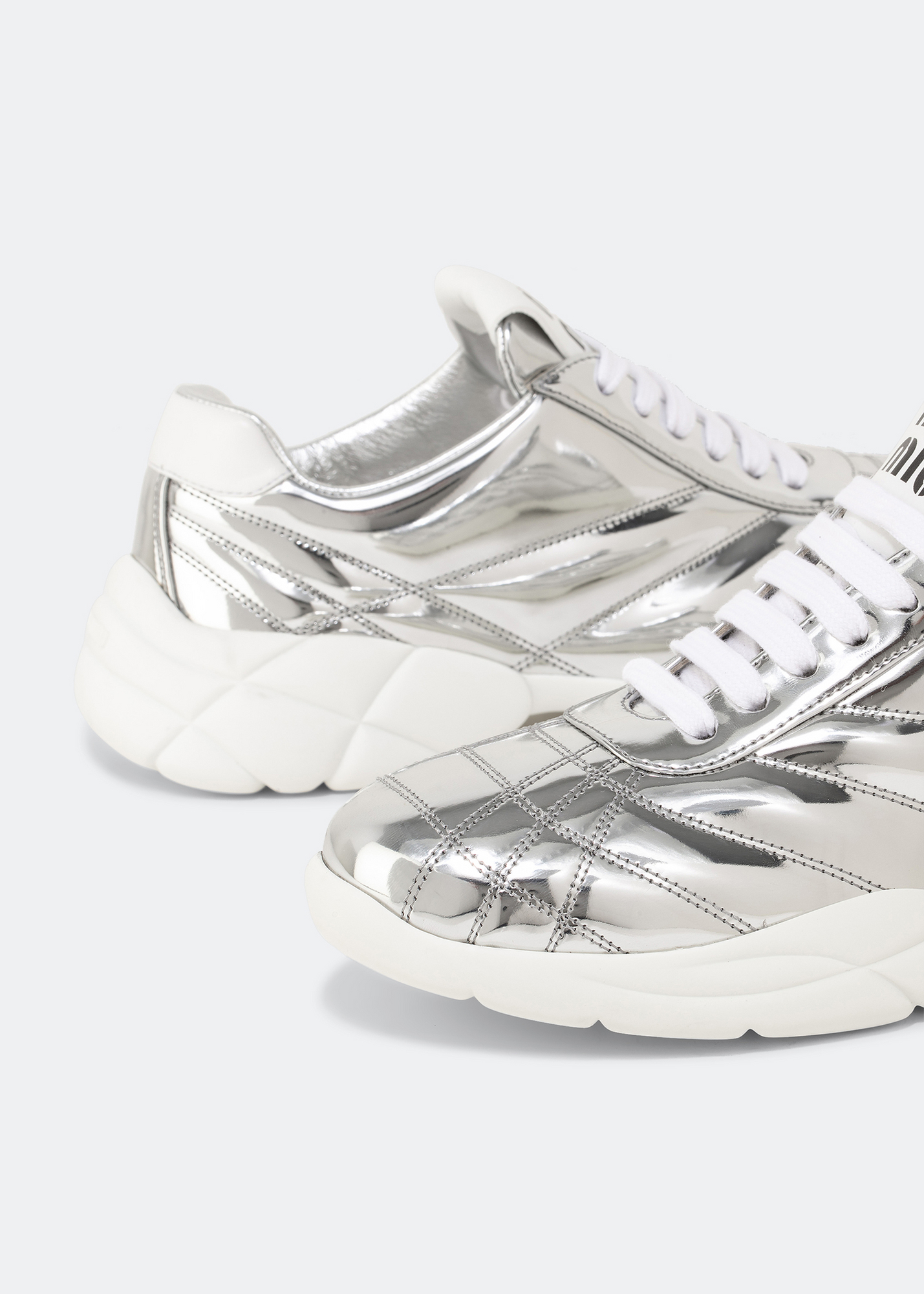 

Leather sneakers, Silver