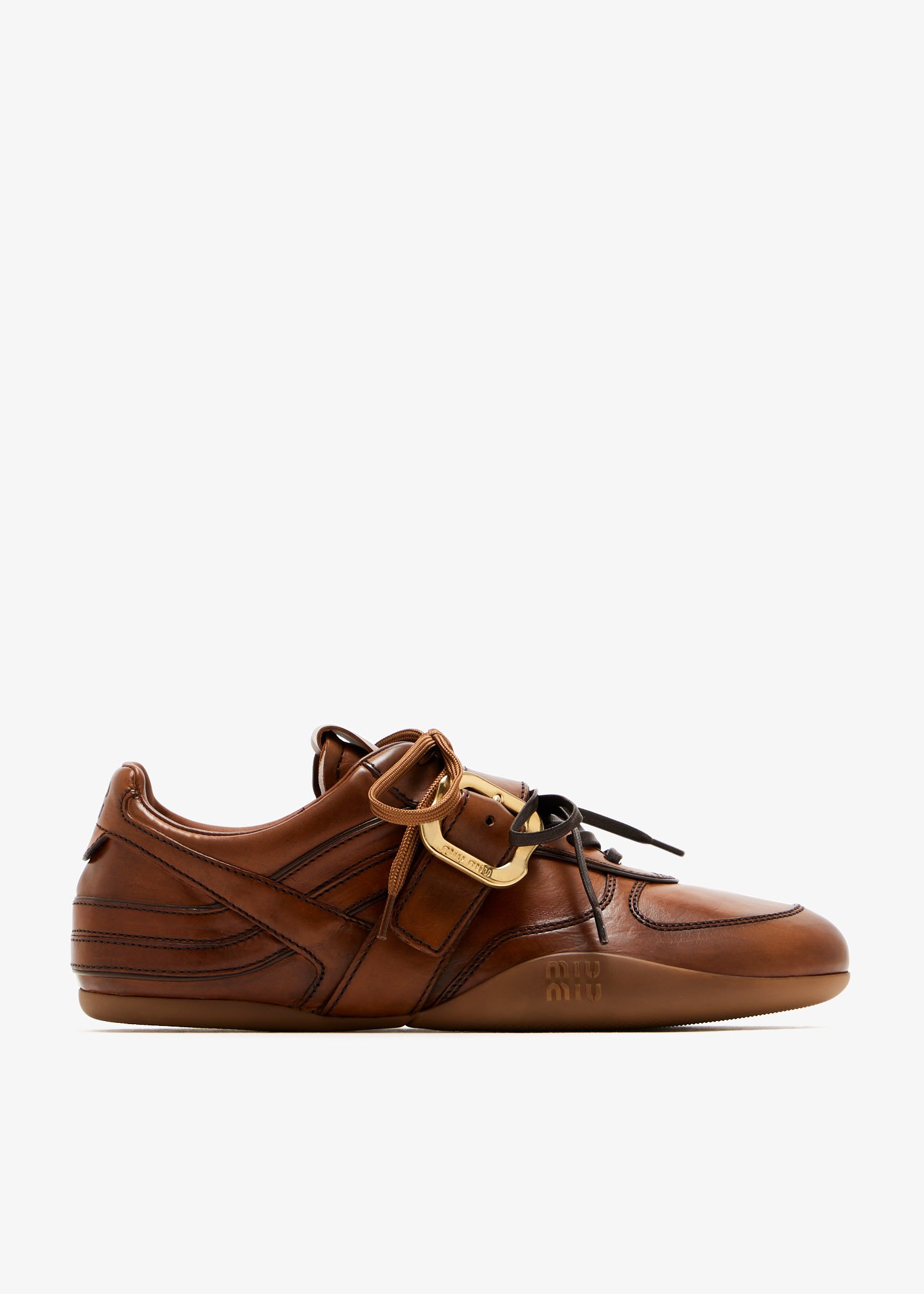 

Buckle leather sneakers, Brown