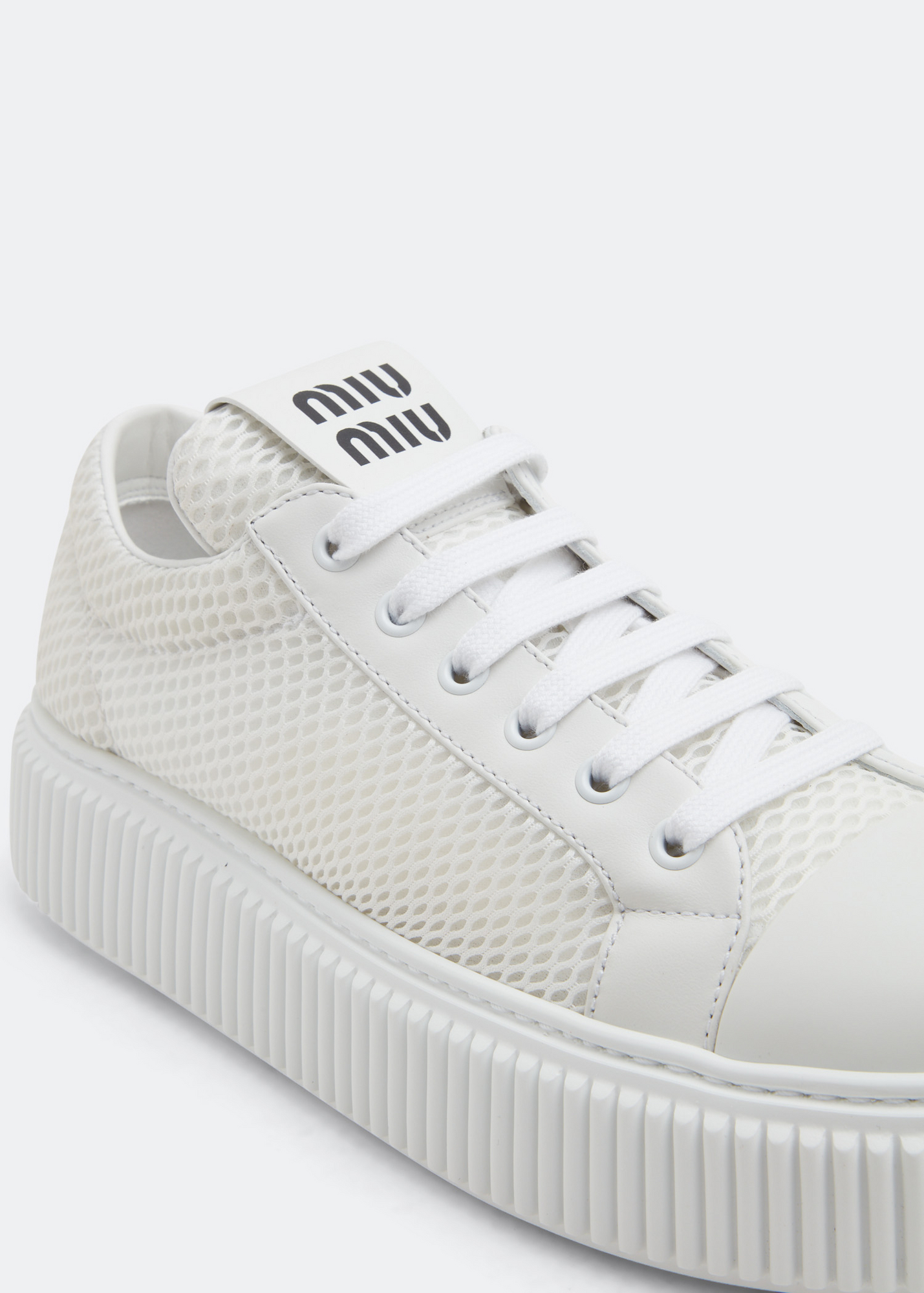 

Mesh flatform sneakers, White