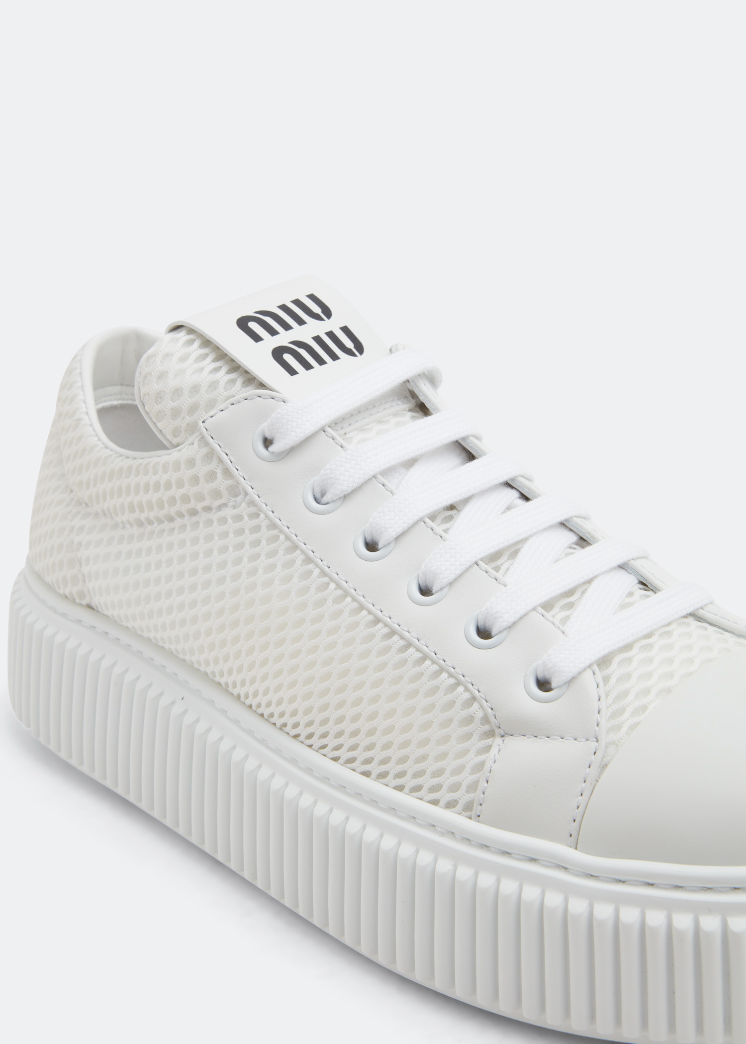 

Mesh flatform sneakers, White