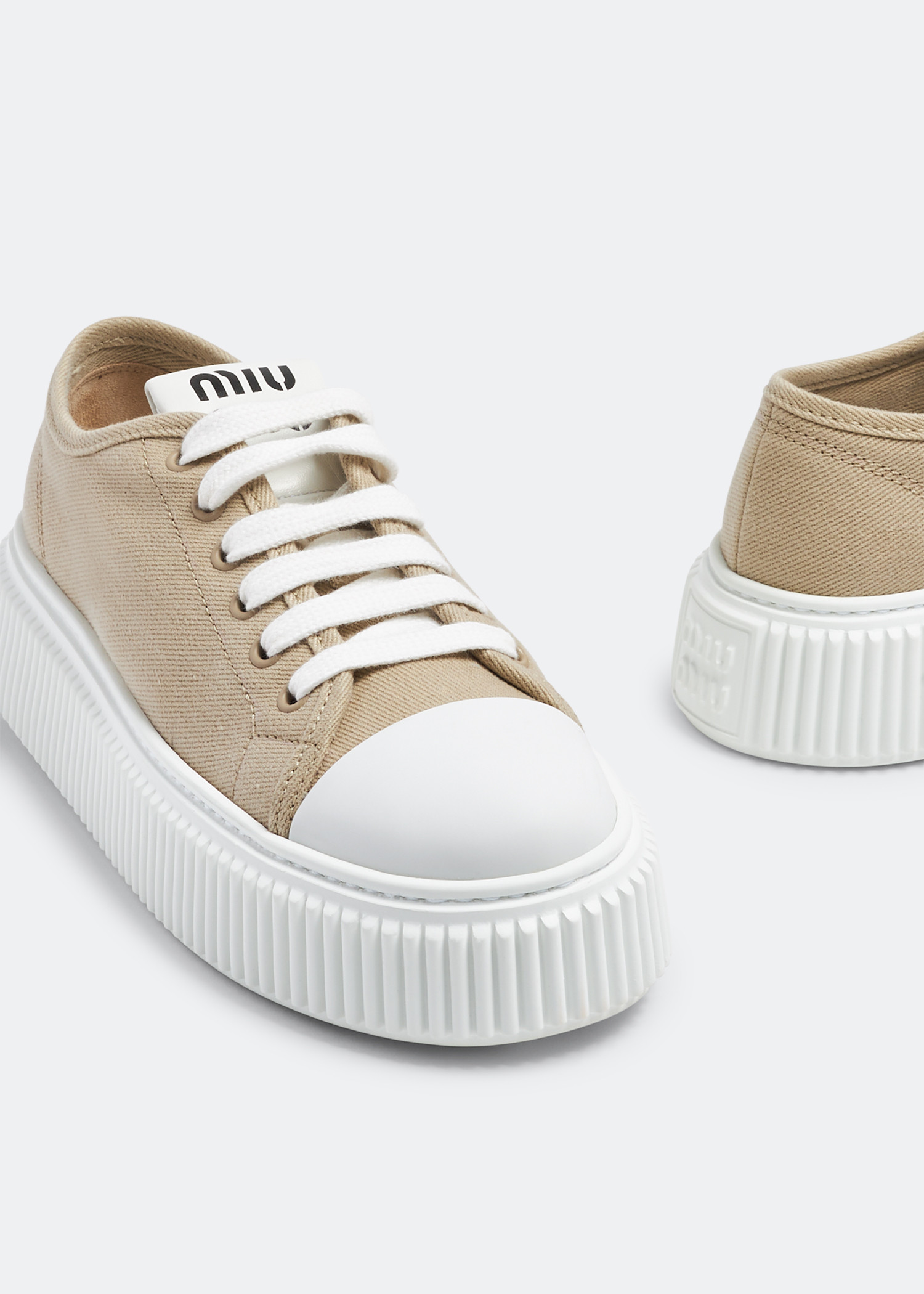 Miu miu denim sneakers sale