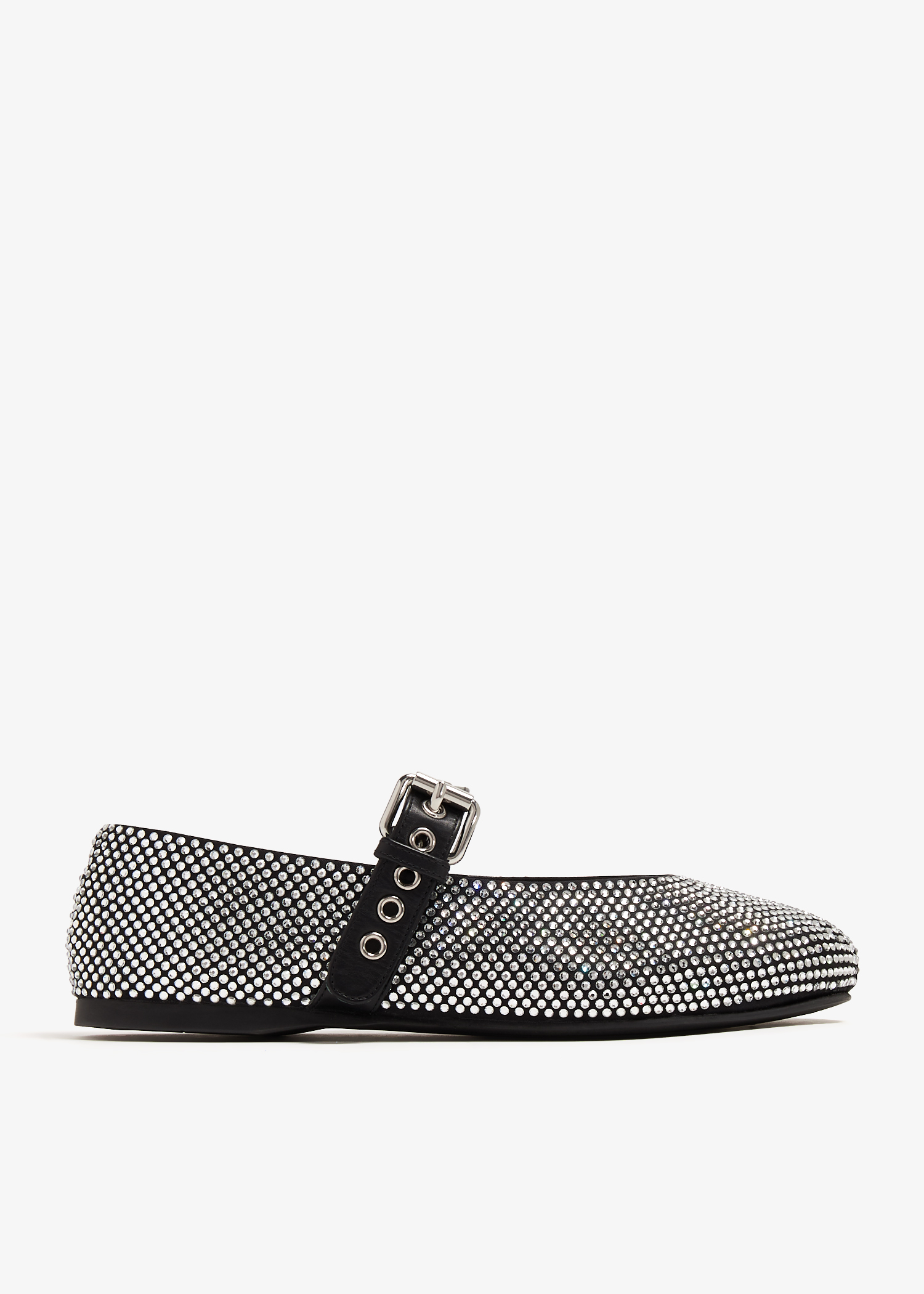 

Crystal satin ballerinas, Black