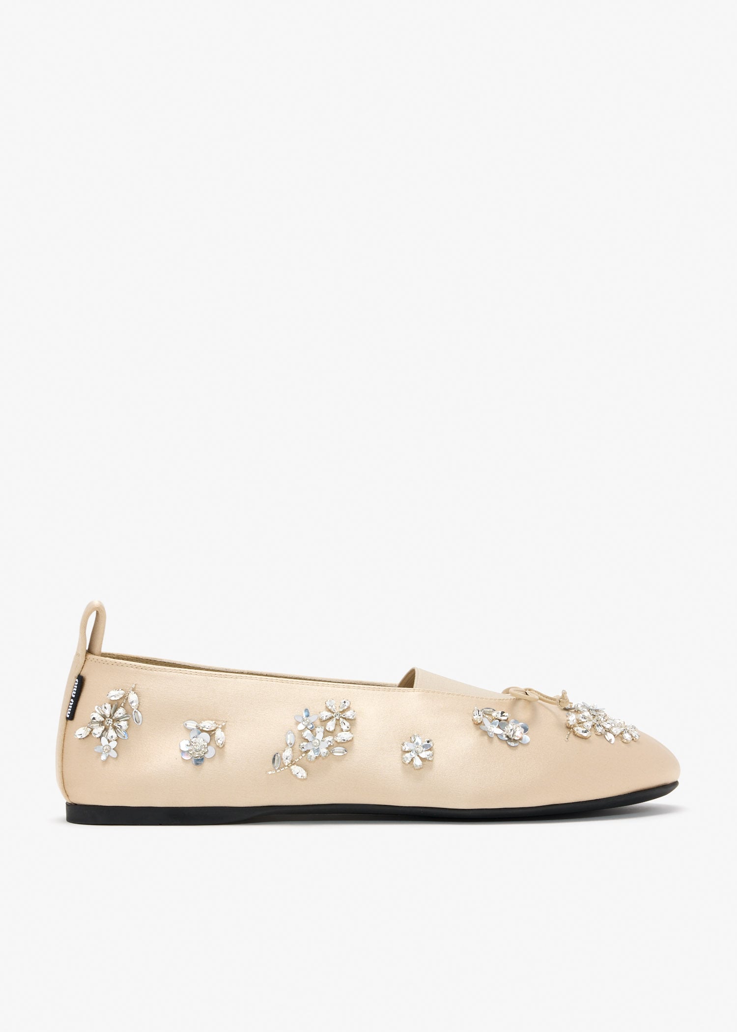

Élan embroidered satin ballerinas, Beige