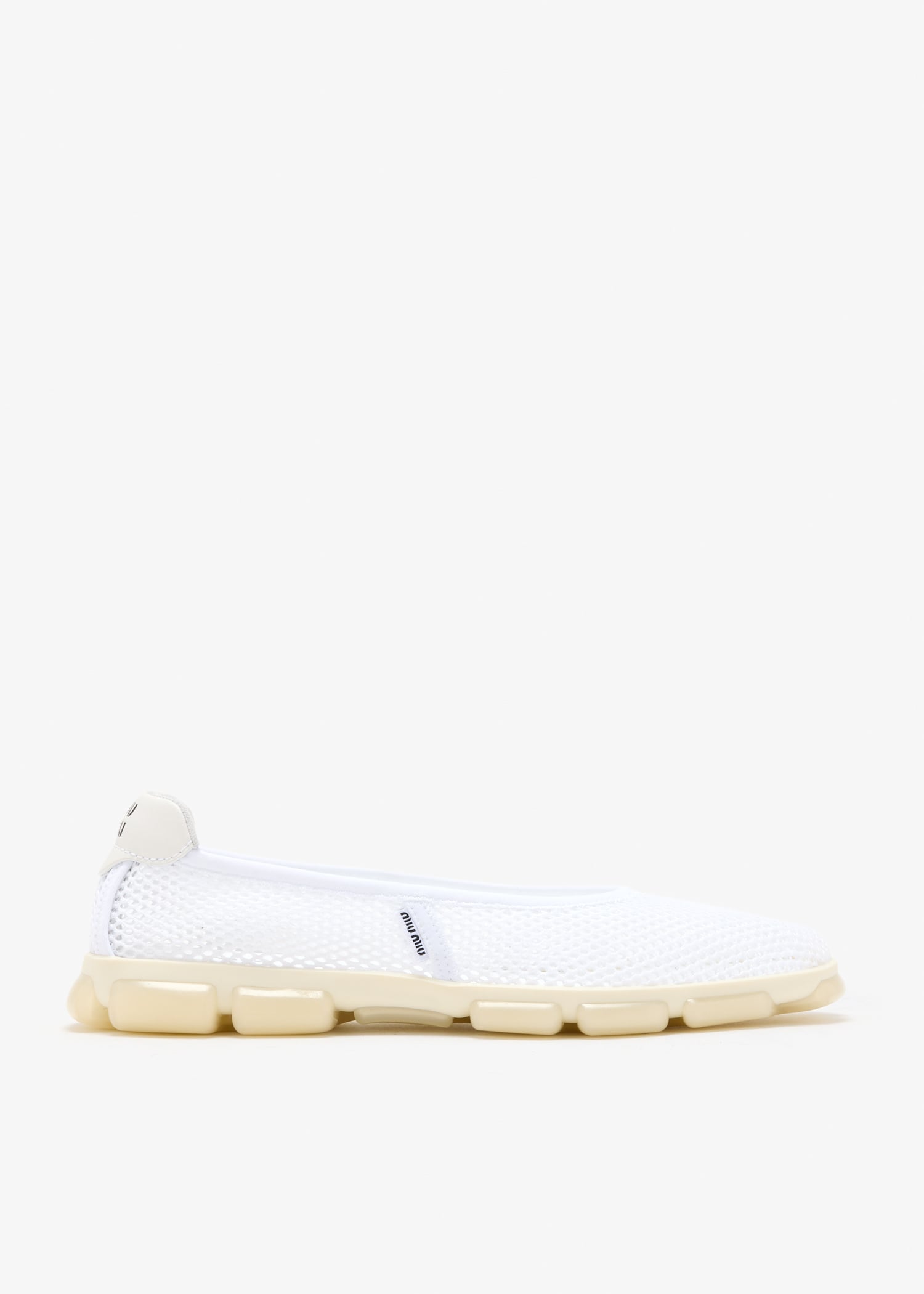 

Technical mesh ballerinas, White