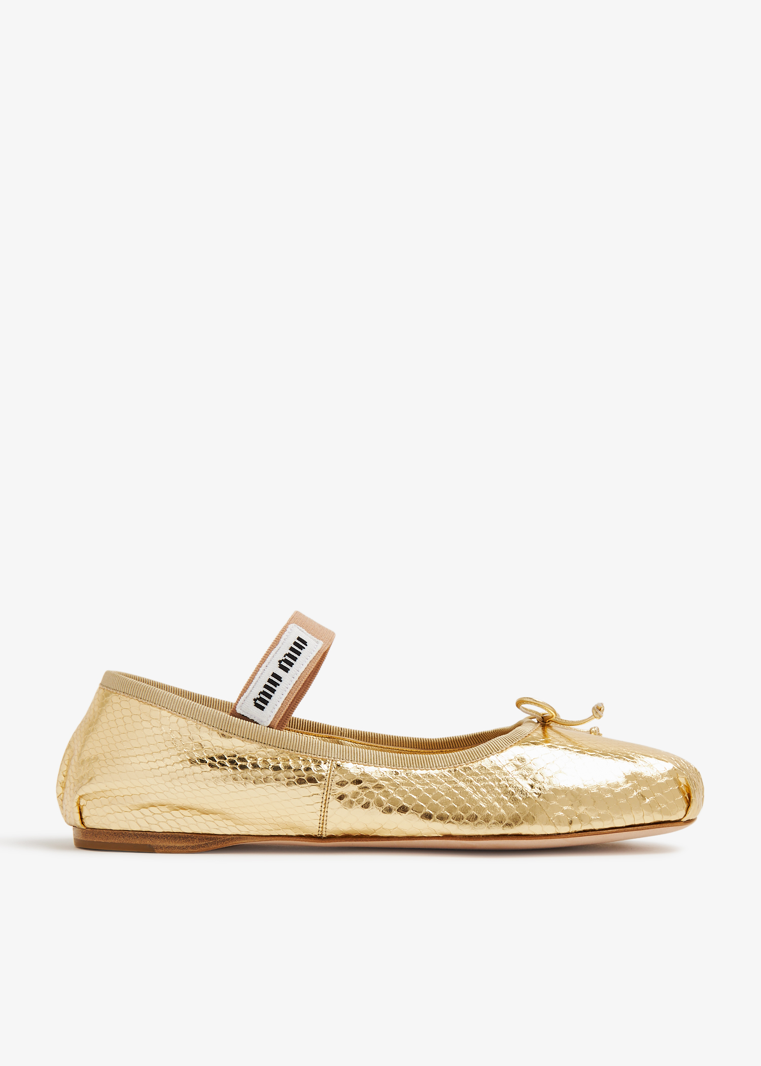 

Ayers leather ballerinas, Gold
