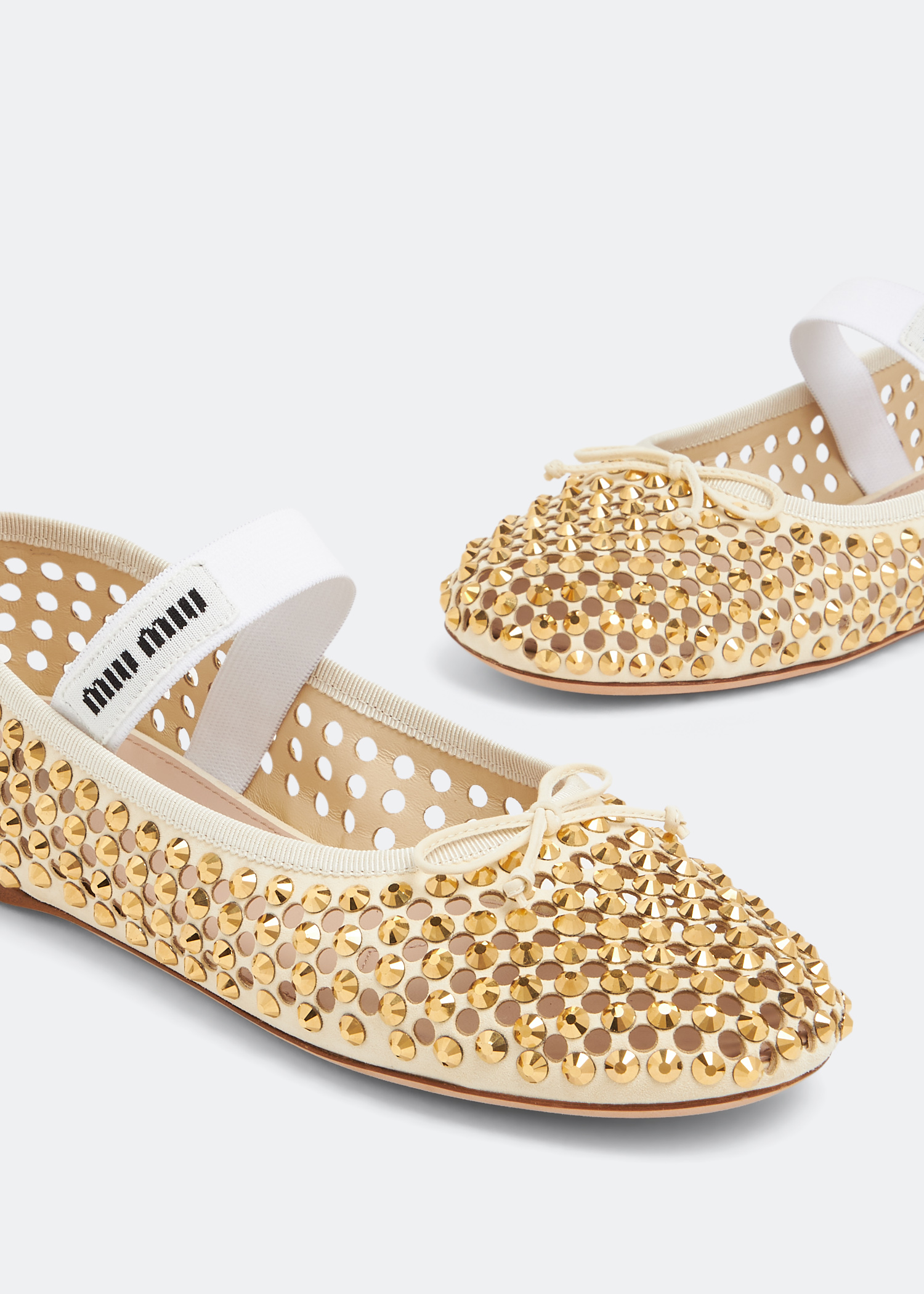 

Leather ballerinas, Beige