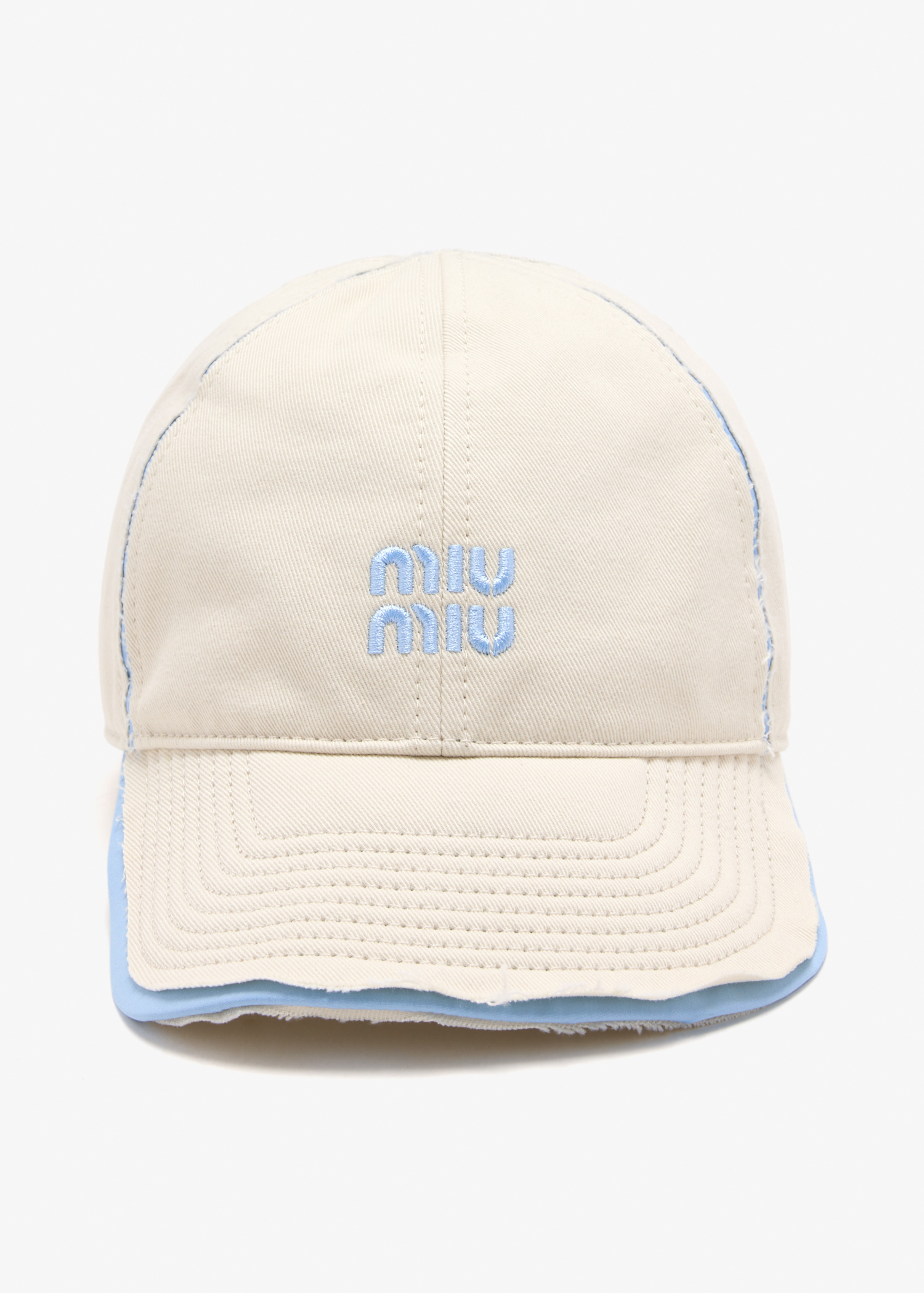 

Drill and poplin baseball cap, White