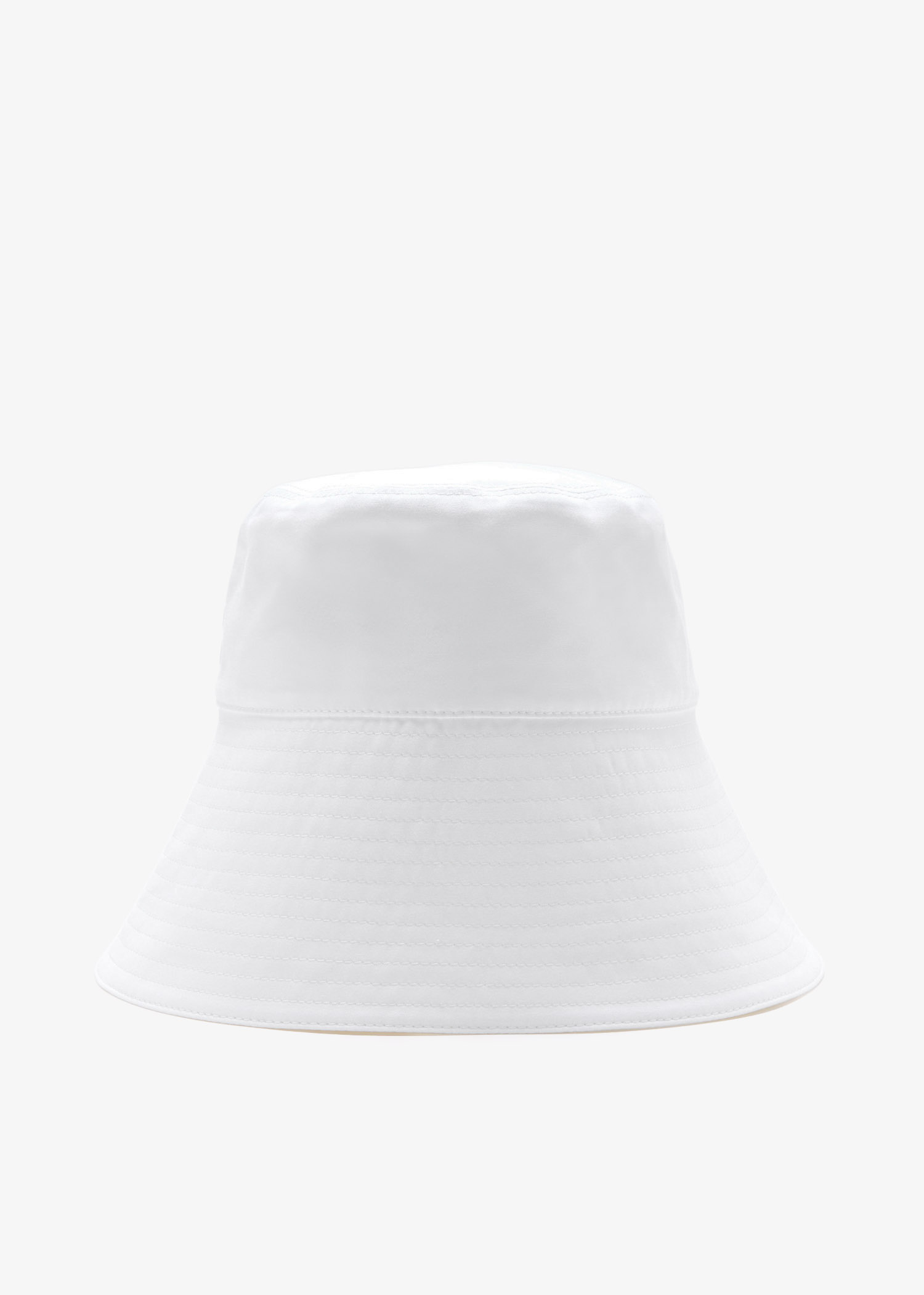 

Wide-brimmed poplin bucket hat, White