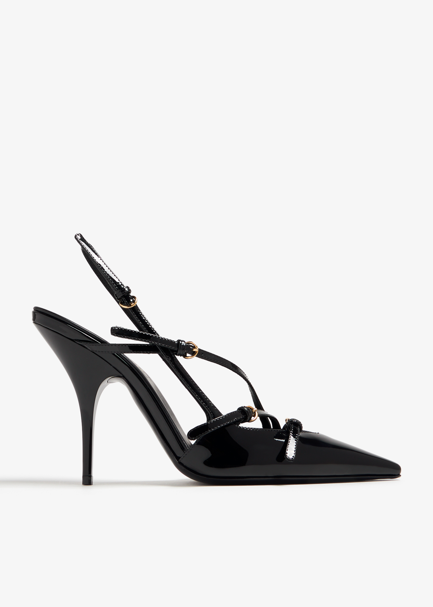 

Buckle slingback pumps, Black