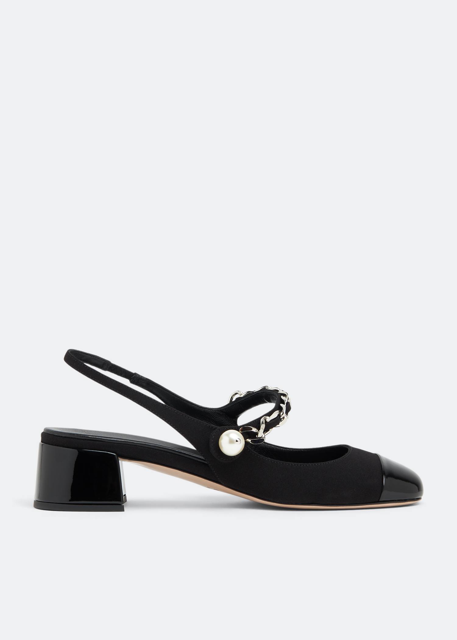 

Fabric slingback pumps, Black