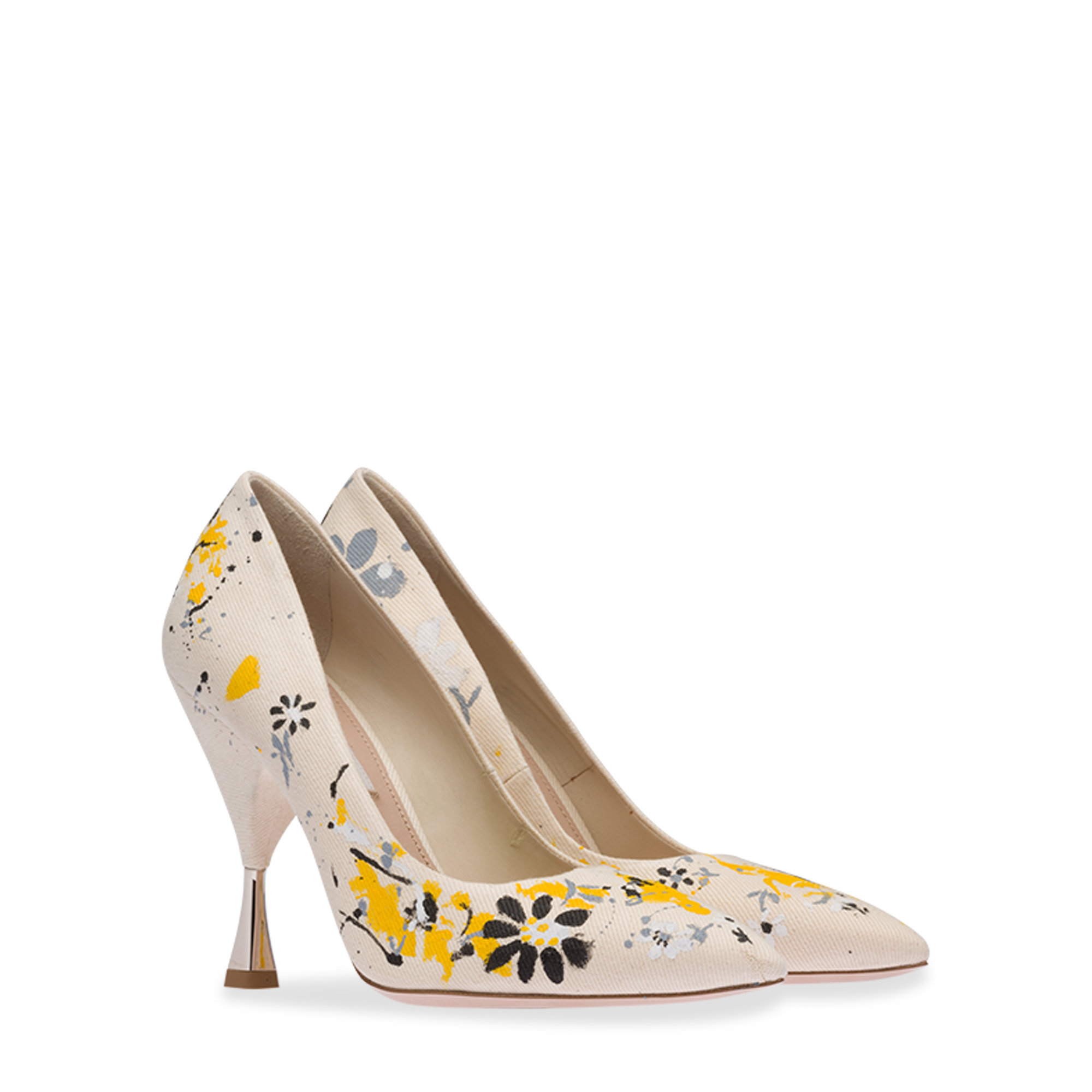 

Printed denim pumps, Multi-coloured