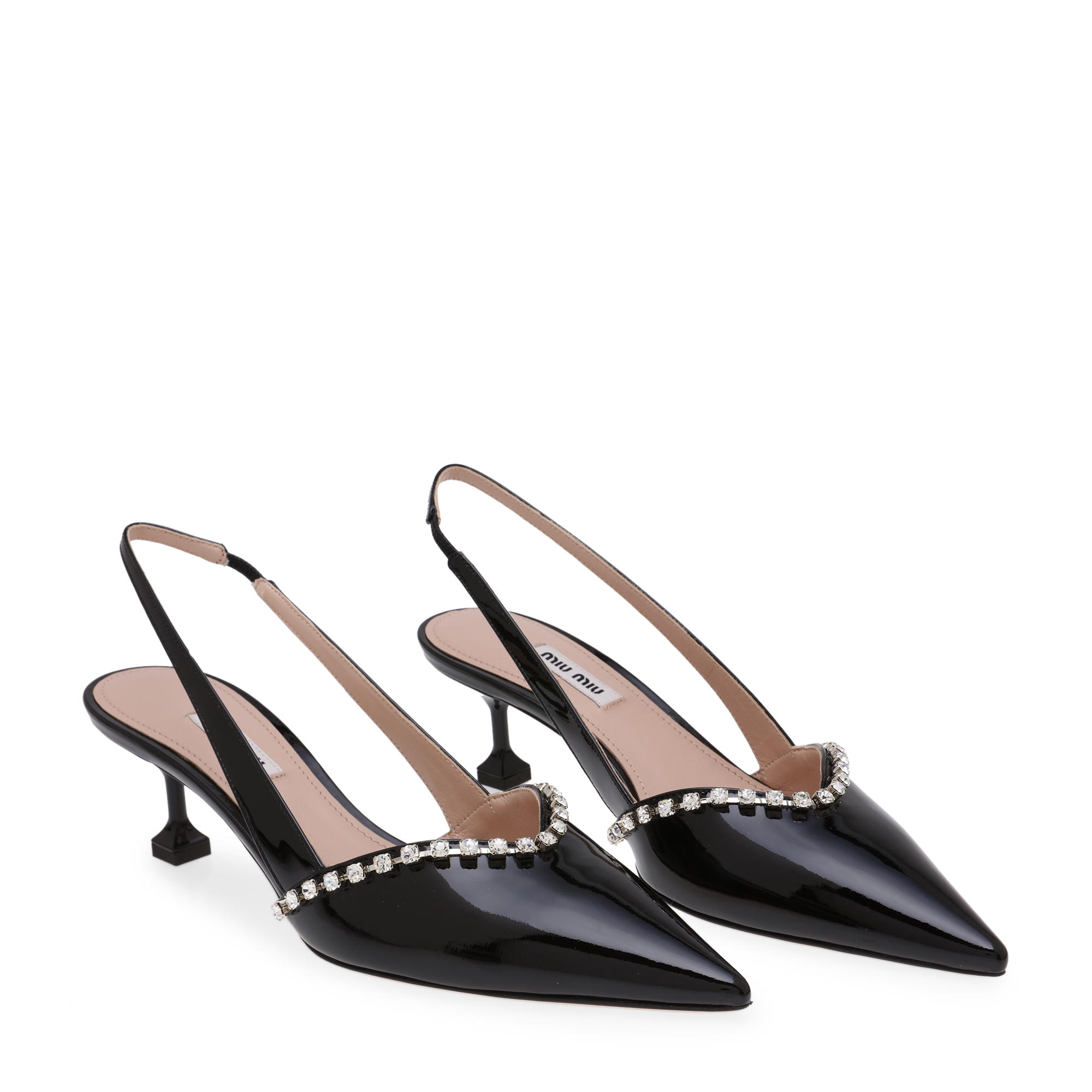

Embellished slingback pumps, Black