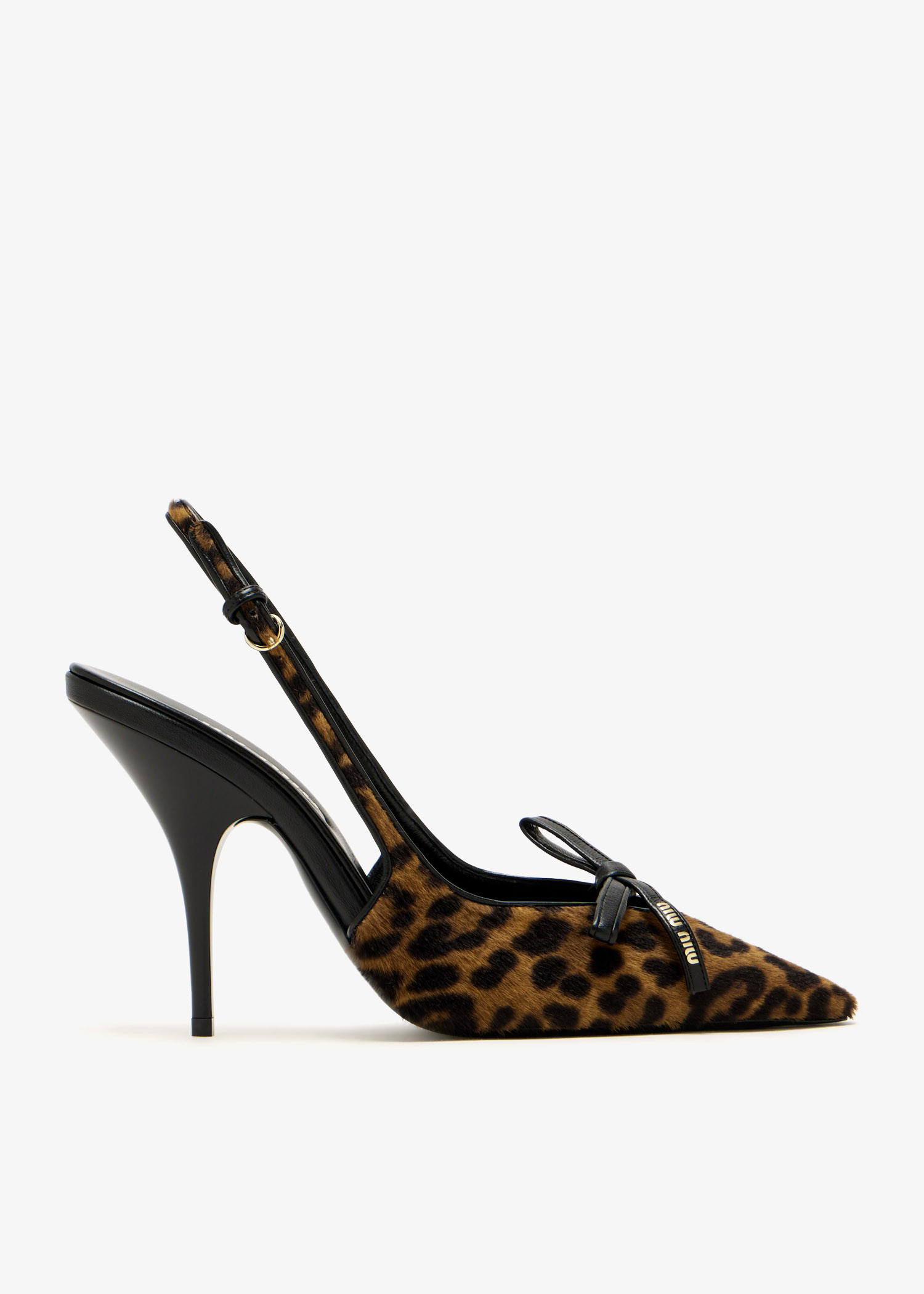 

Printed leather slingback pumps, Animal printed