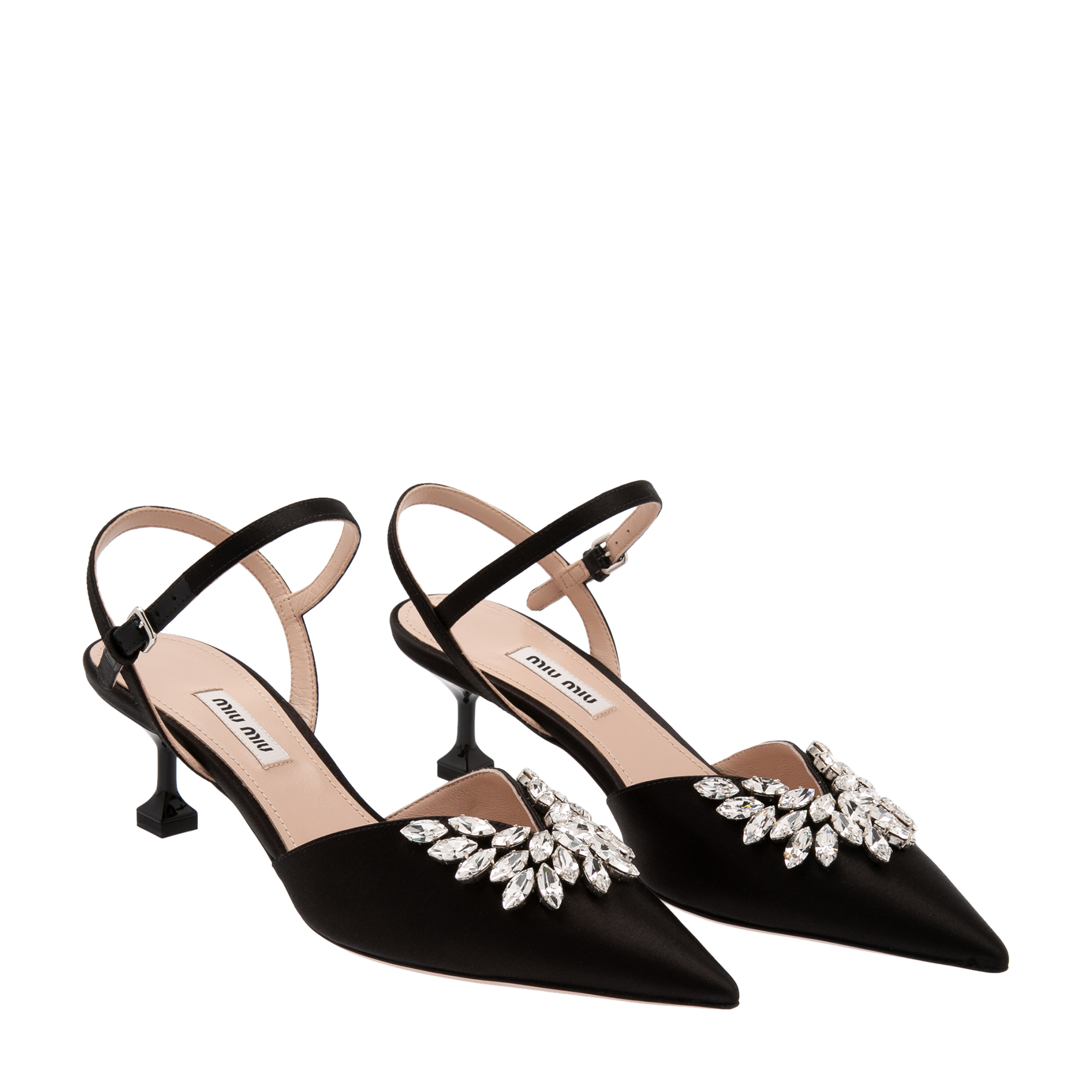 

Glitter slingback pumps, Black