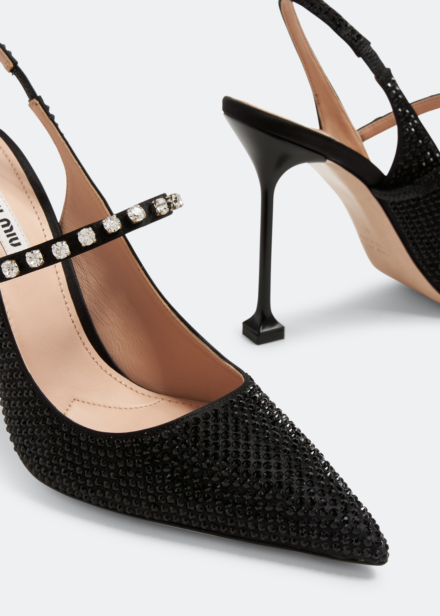 ＼半額SALE／ slingback Crystal Miu Miu pumps KSA in Black - Women for その他