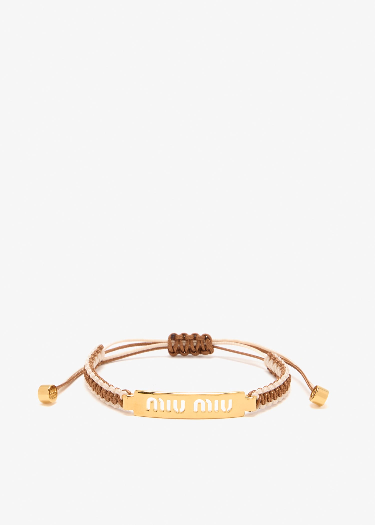 

Cotton and metal bracelet, Brown