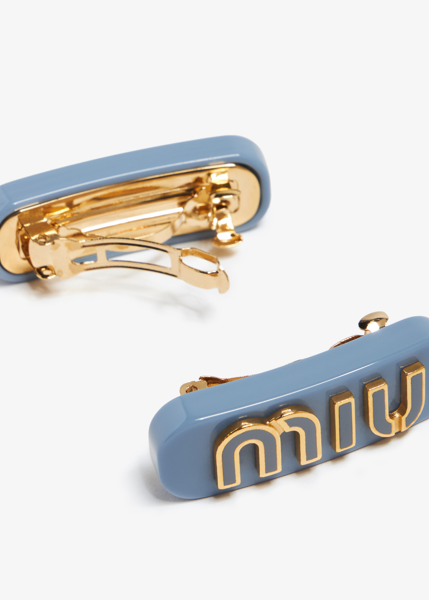 

Logo hair clips, Blue