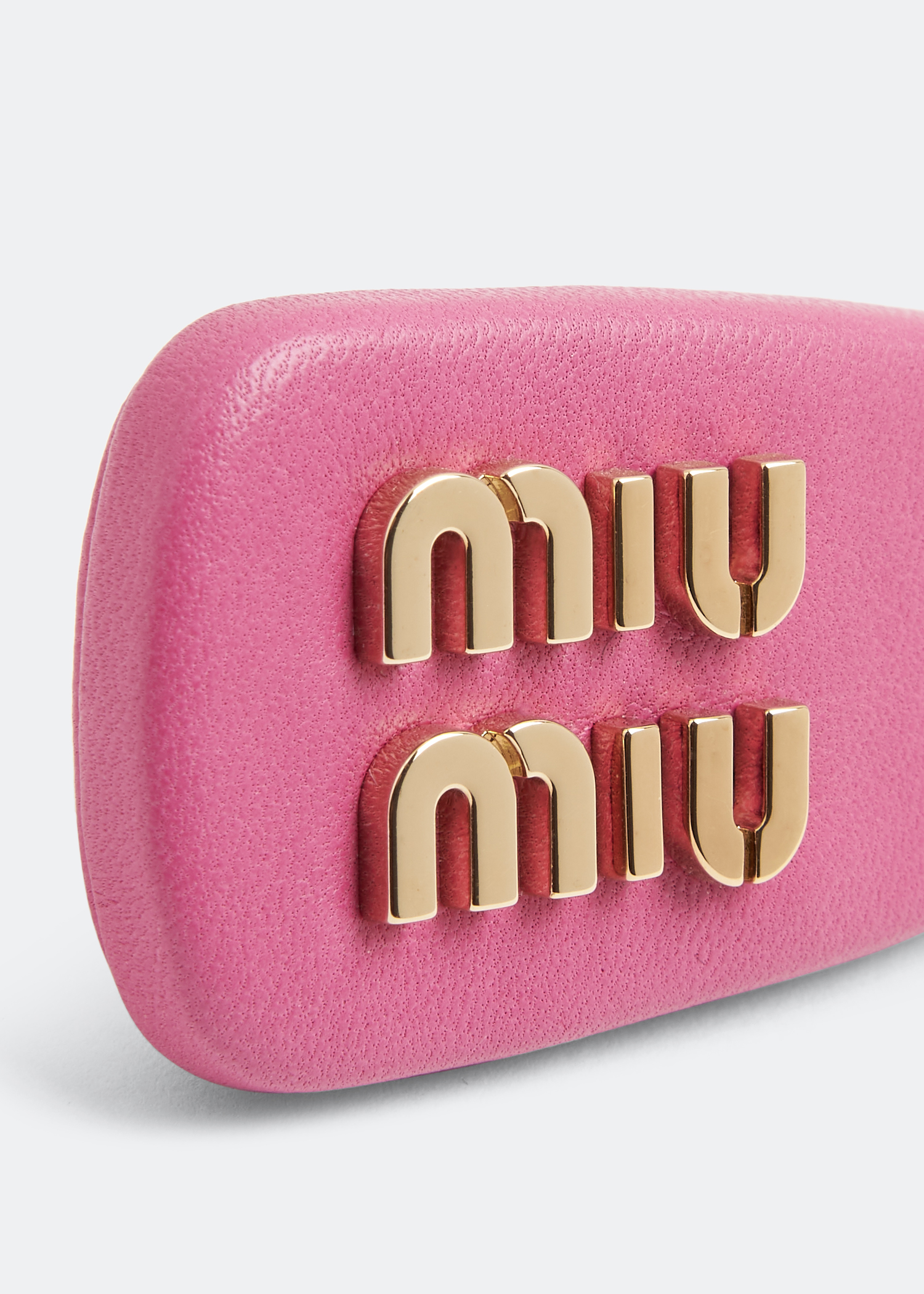 

Leather hair clip, Pink