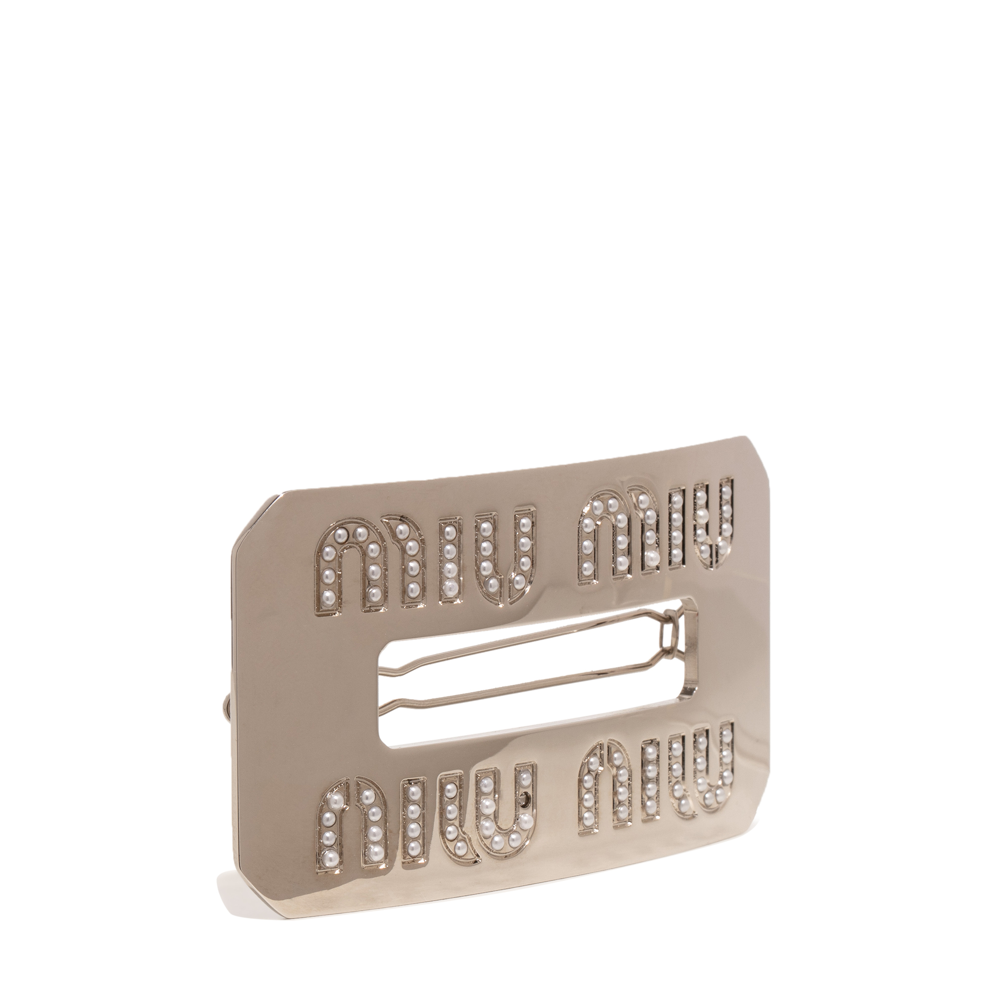 

Pearl hair clip, Metallic