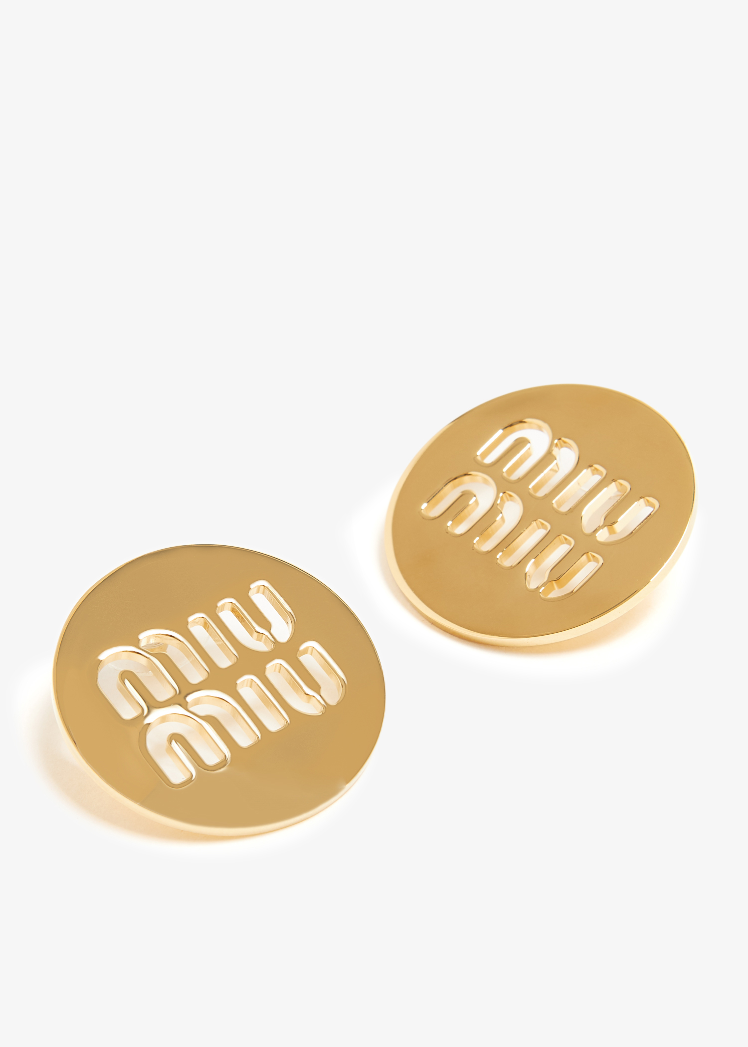 

Miu Logo earrings, Gold