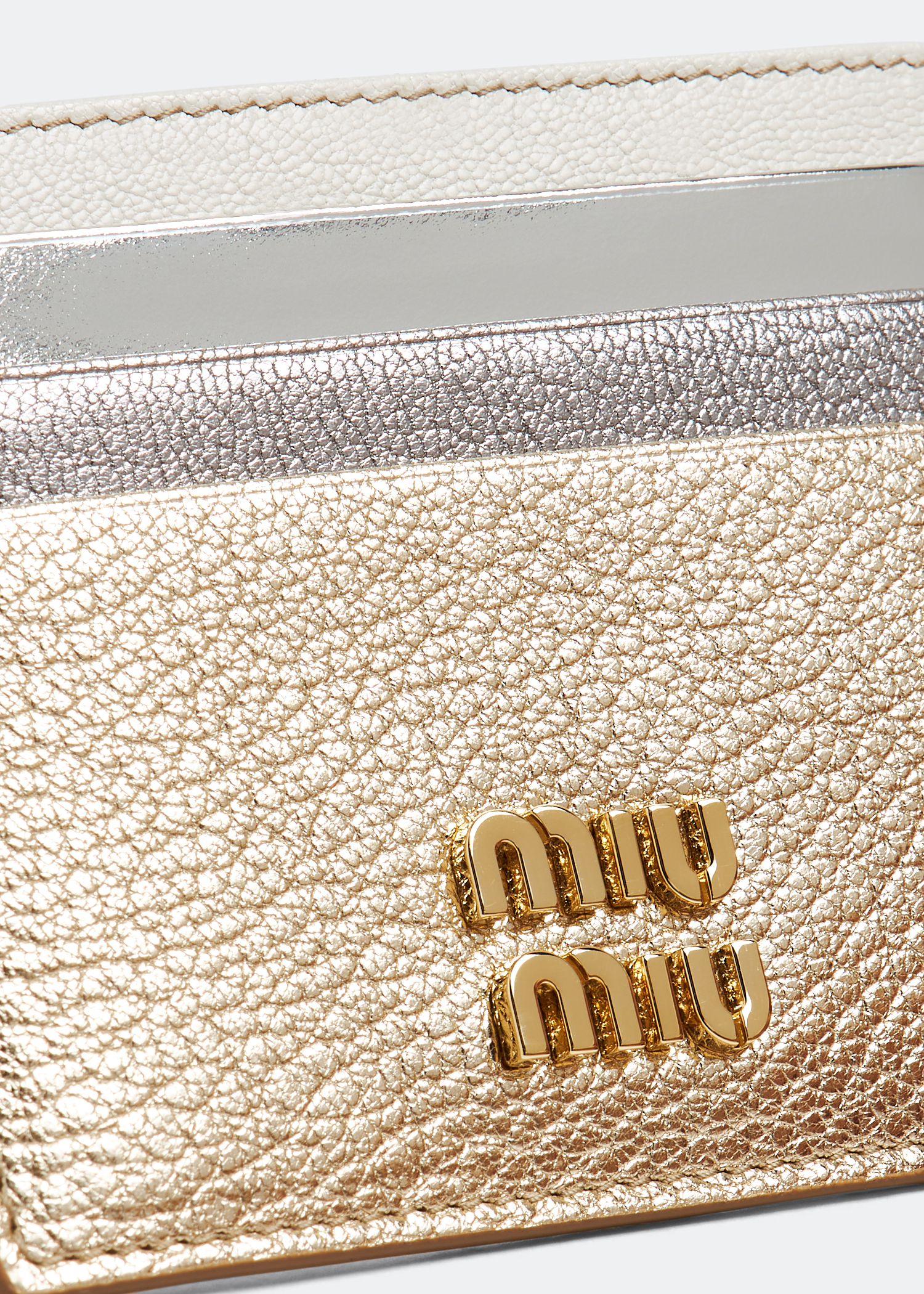 

Leather card holder, Metallic