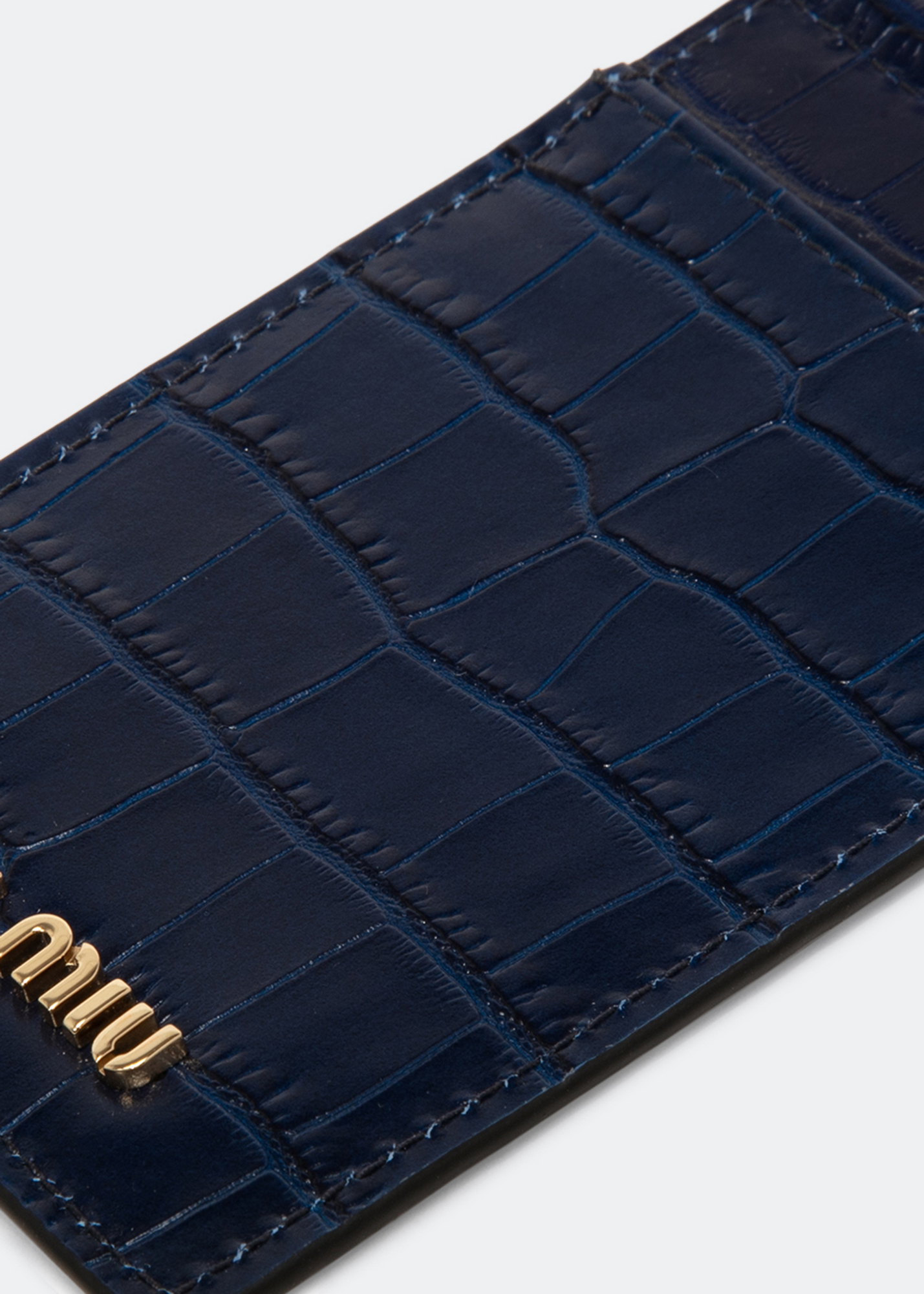 

Croc-leather badge holder, Blue