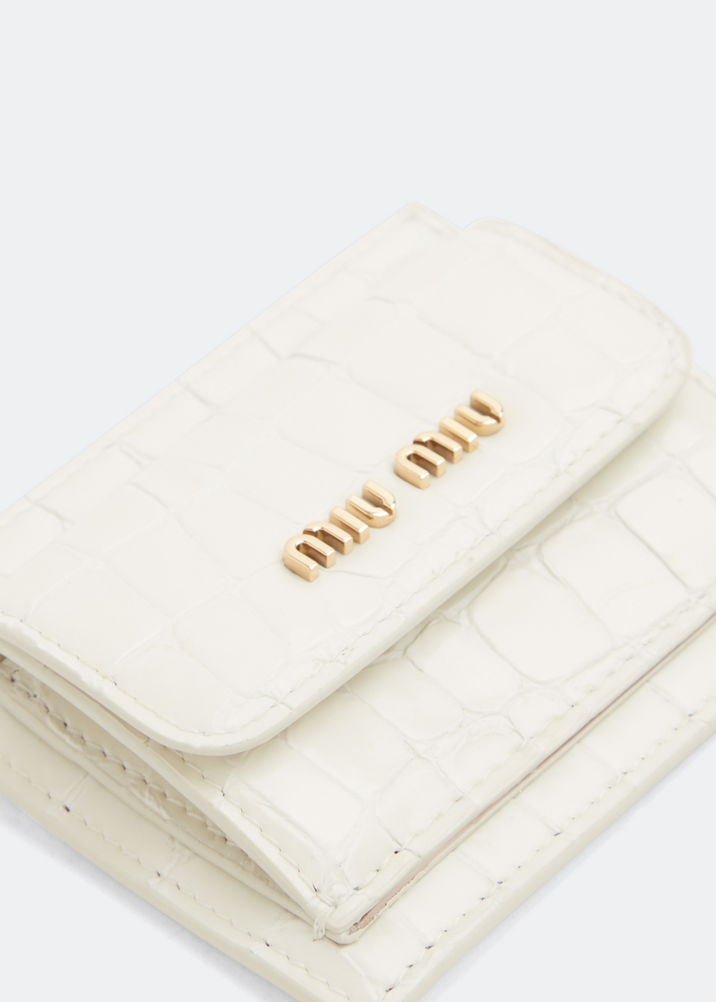 

Leather embossed cardholder, White
