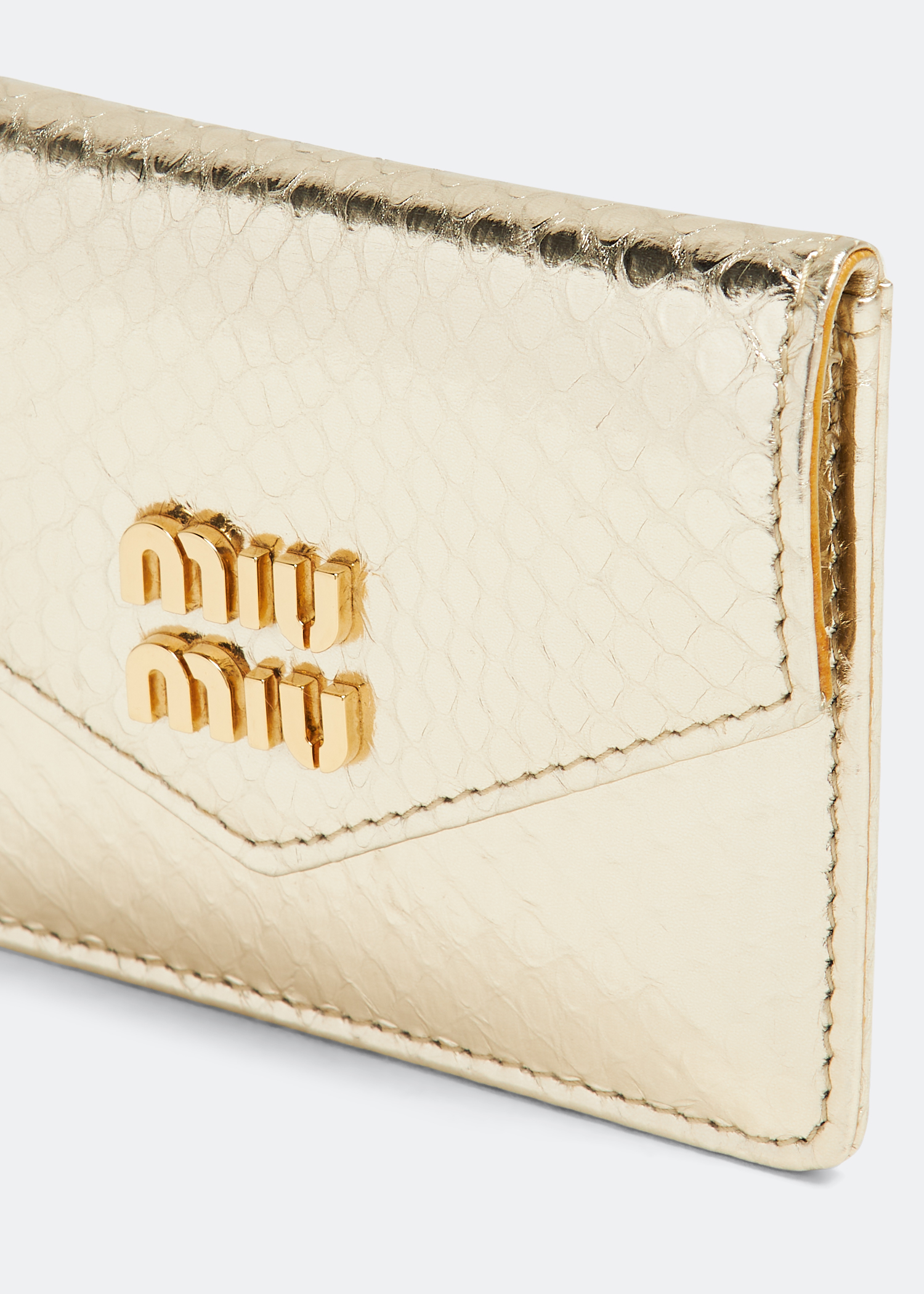 

Ayers leather card holder, Metallic