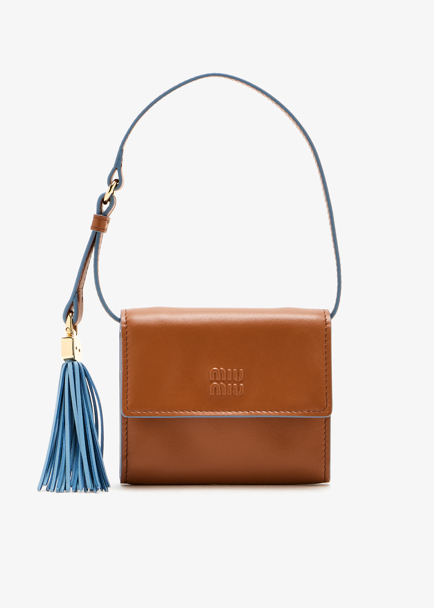 

Leather shoulder strap wallet, Brown