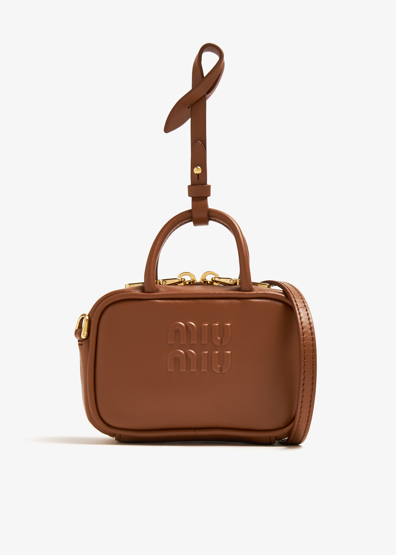 Miu Miu Leather micro bag for Women - Brown in UAE | Level Shoes
