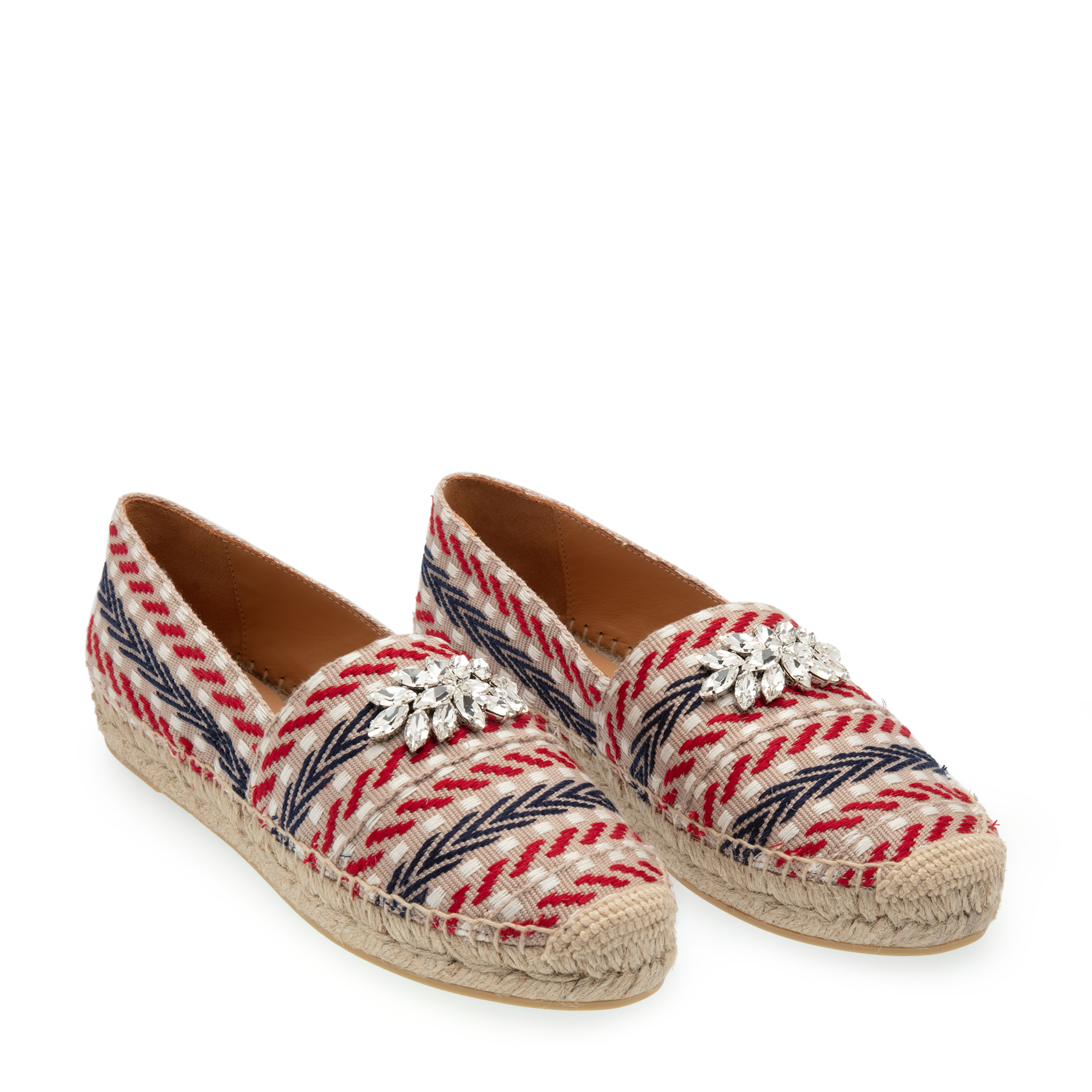 

Rhinestone embellished espadrilles, Beige
