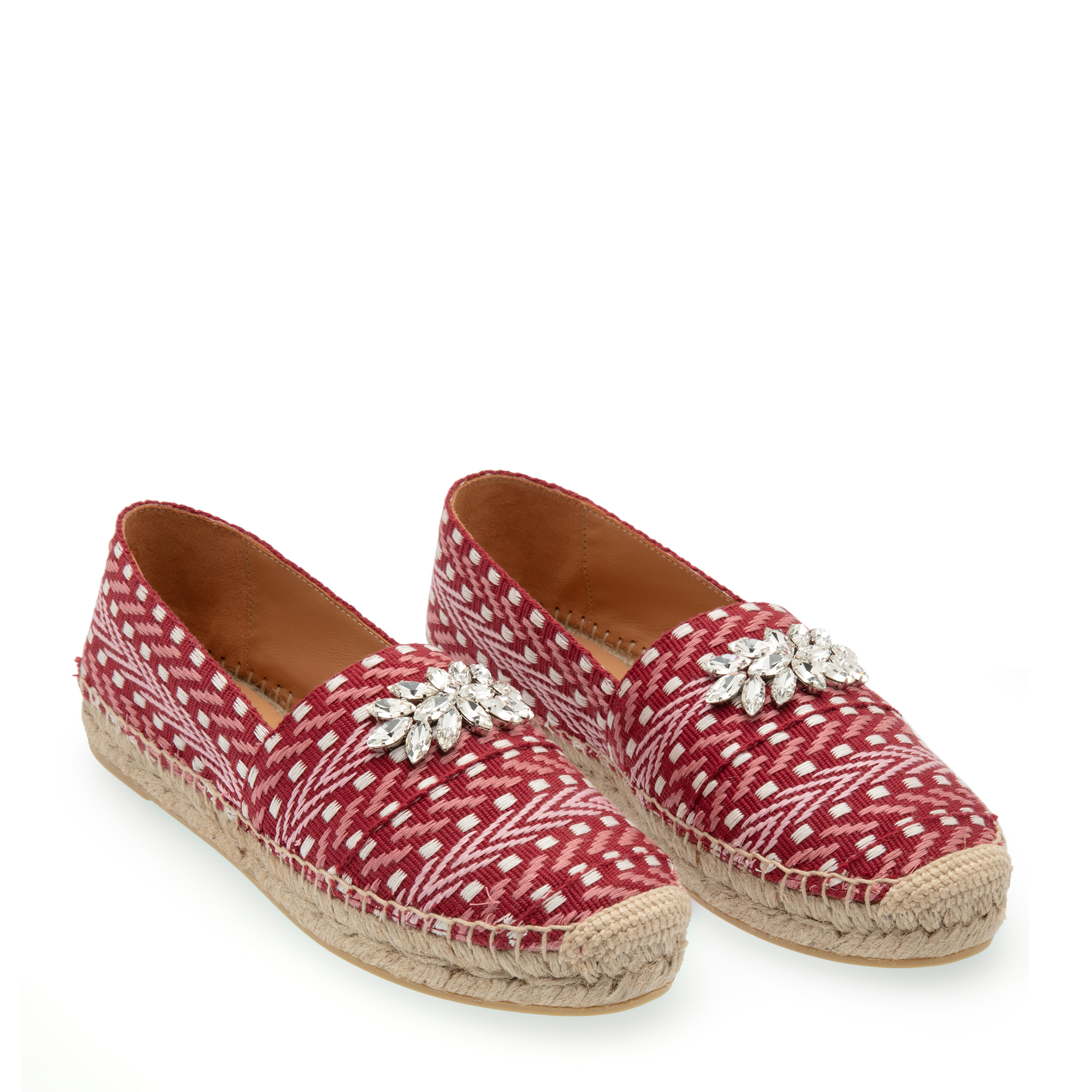 

Rhinestone embellished espadrilles, Red
