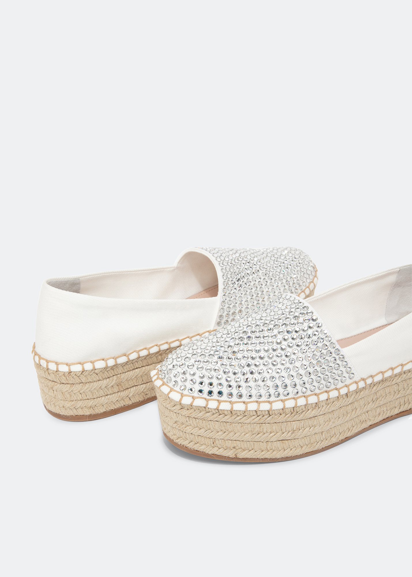 

Crystal-embellished espadrilles, White