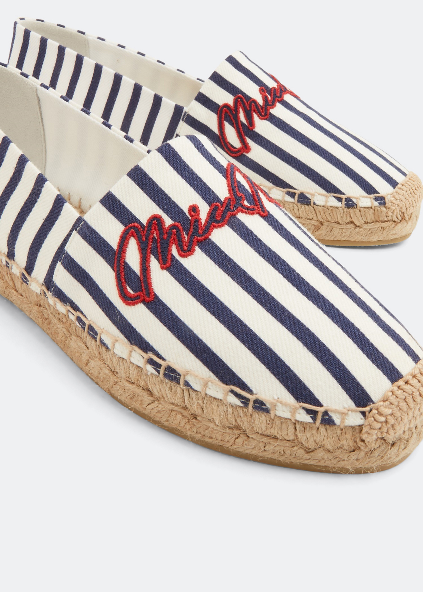 

Striped canvas espadrilles, White