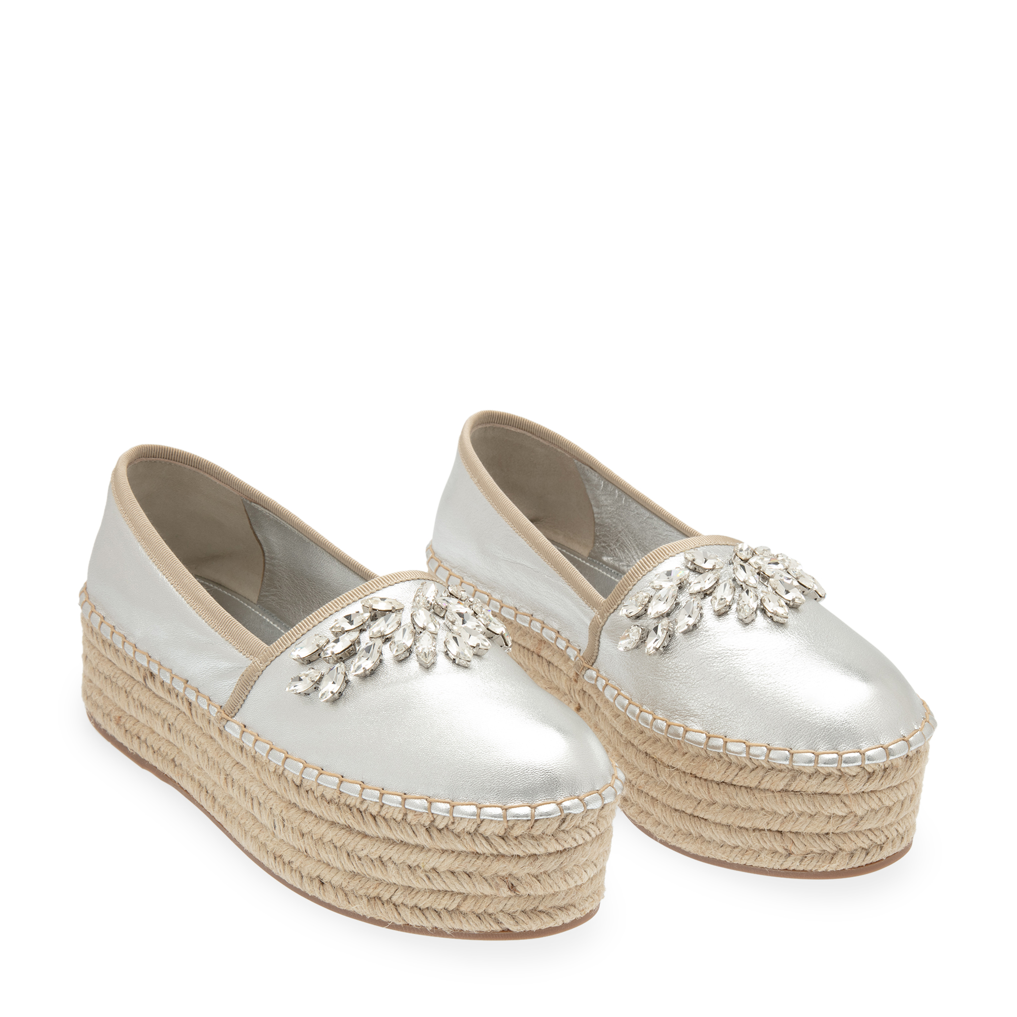 

Denim espadrilles, Silver