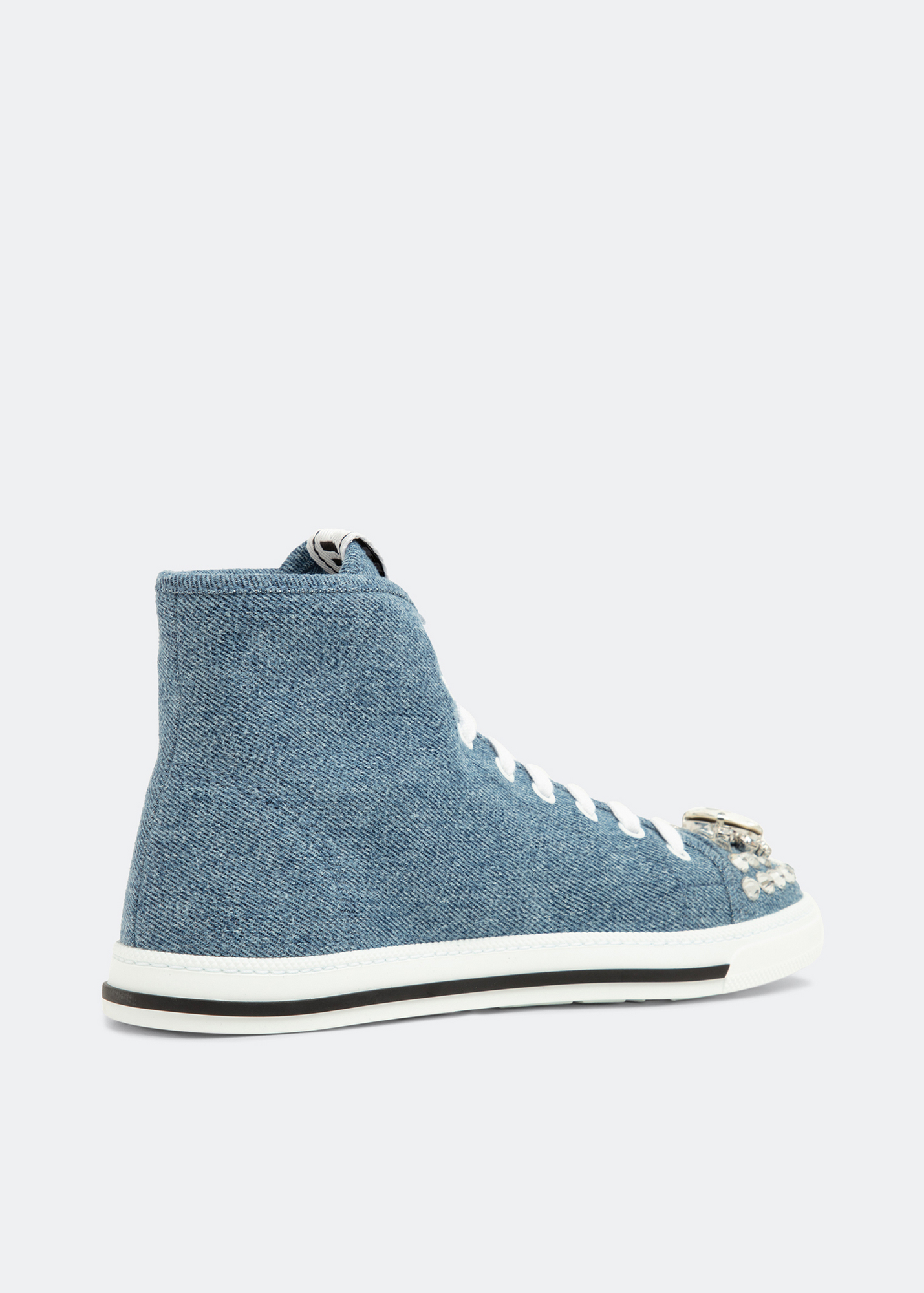 

Cotton gabardine high-top sneakers, Blue