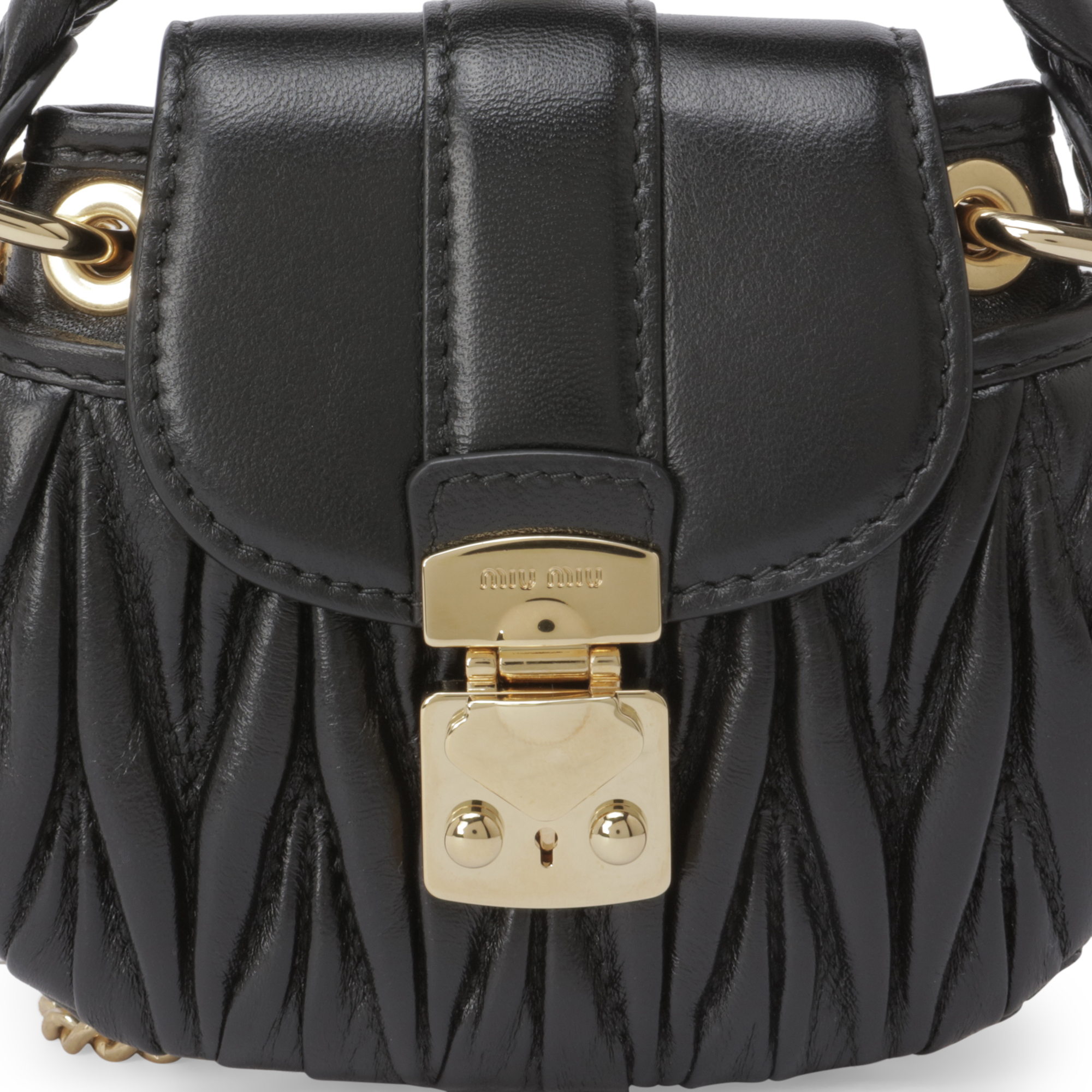 

Matelassé leather mini crossbody bag, Black