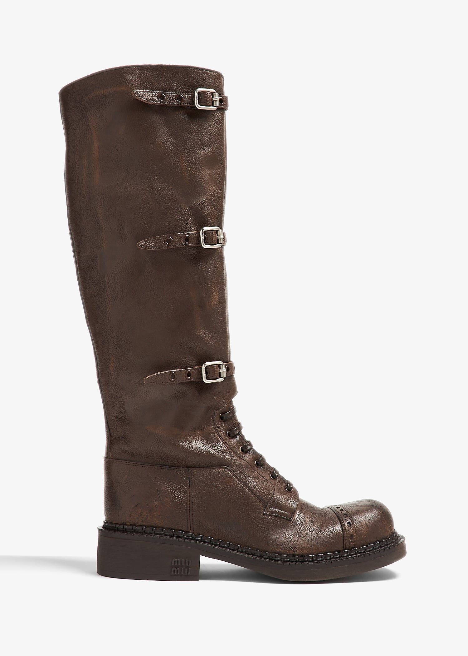 

Lace-up leather boots, Brown
