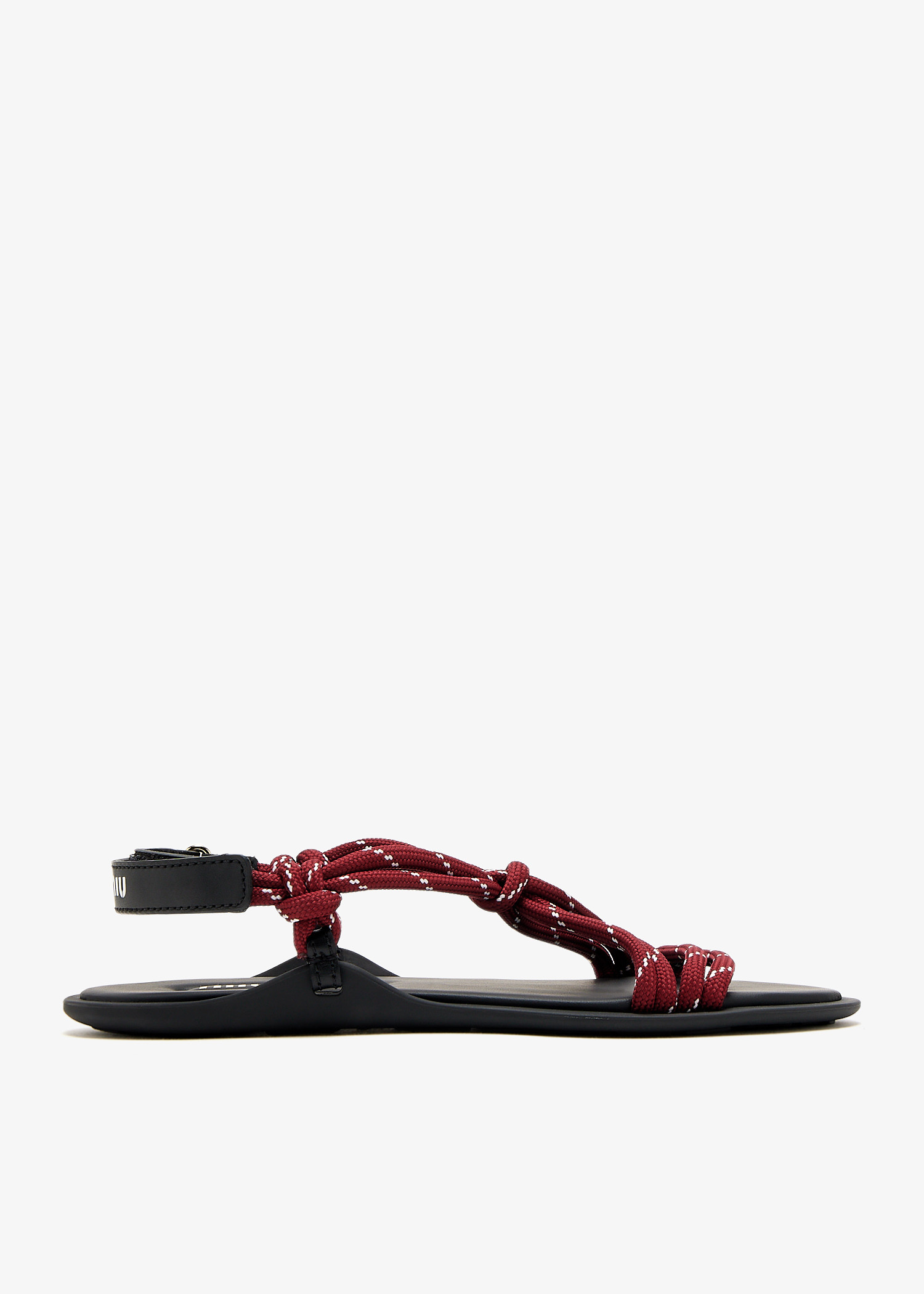 

Rivière cord and leather sandals, Red