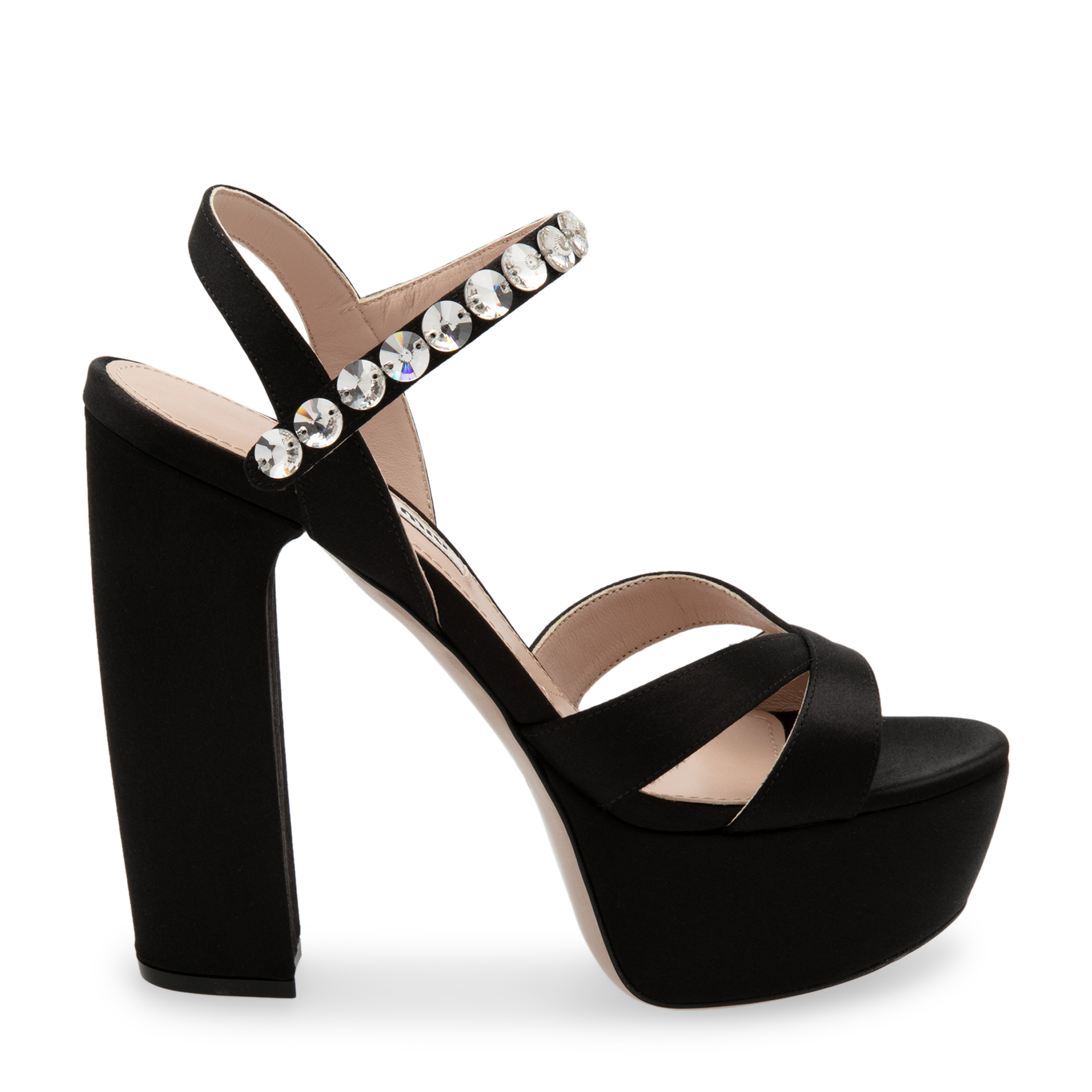 

Embellished platform sandals, Black