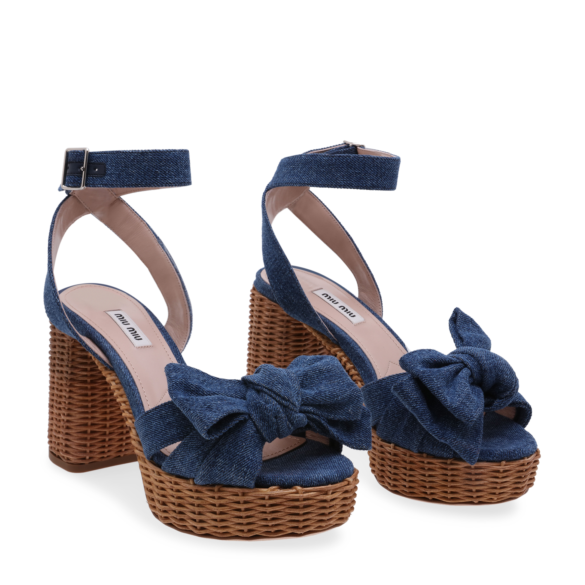 

Denim platform sandals, Blue