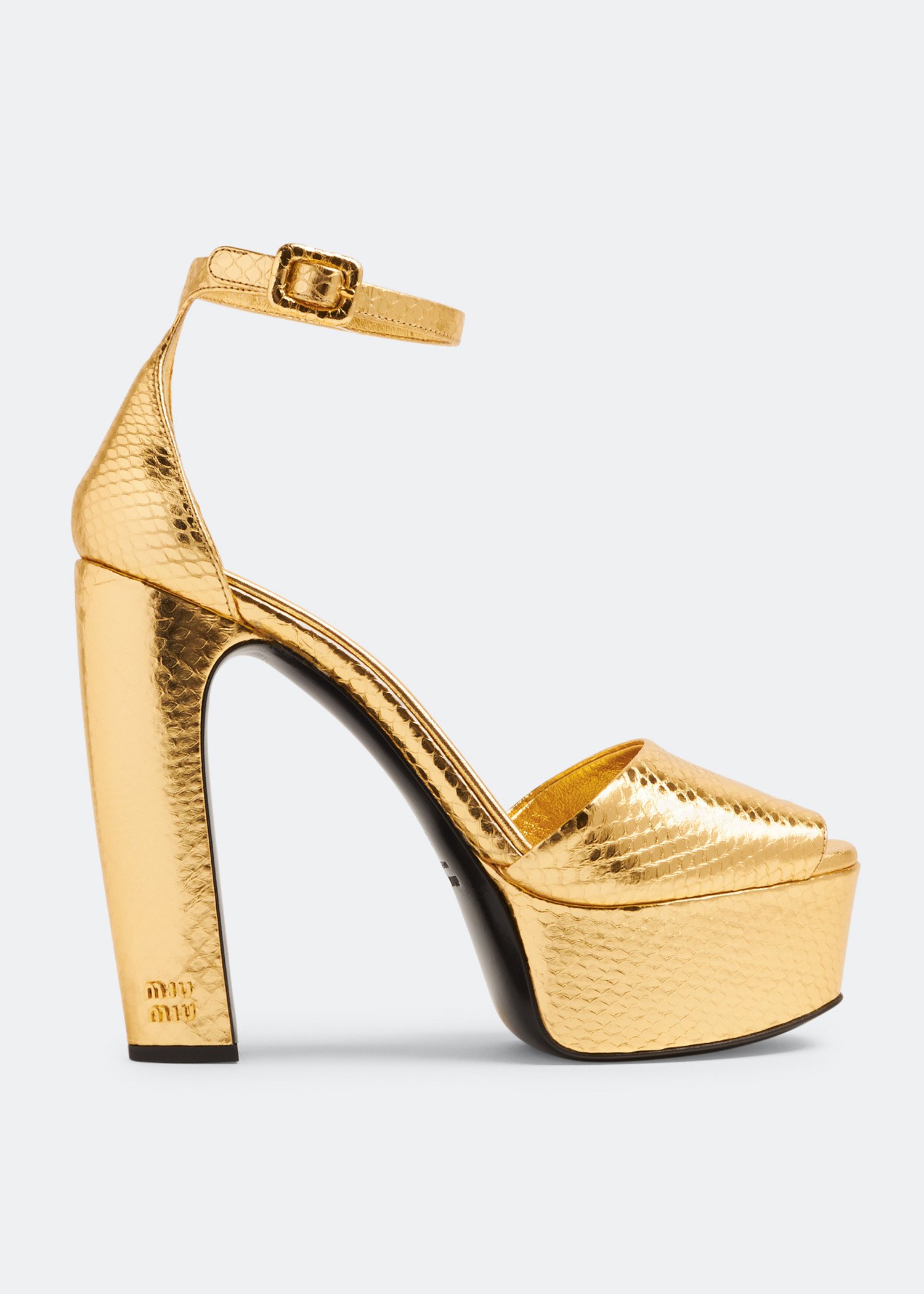 

Ayers leather platform sandals, Gold