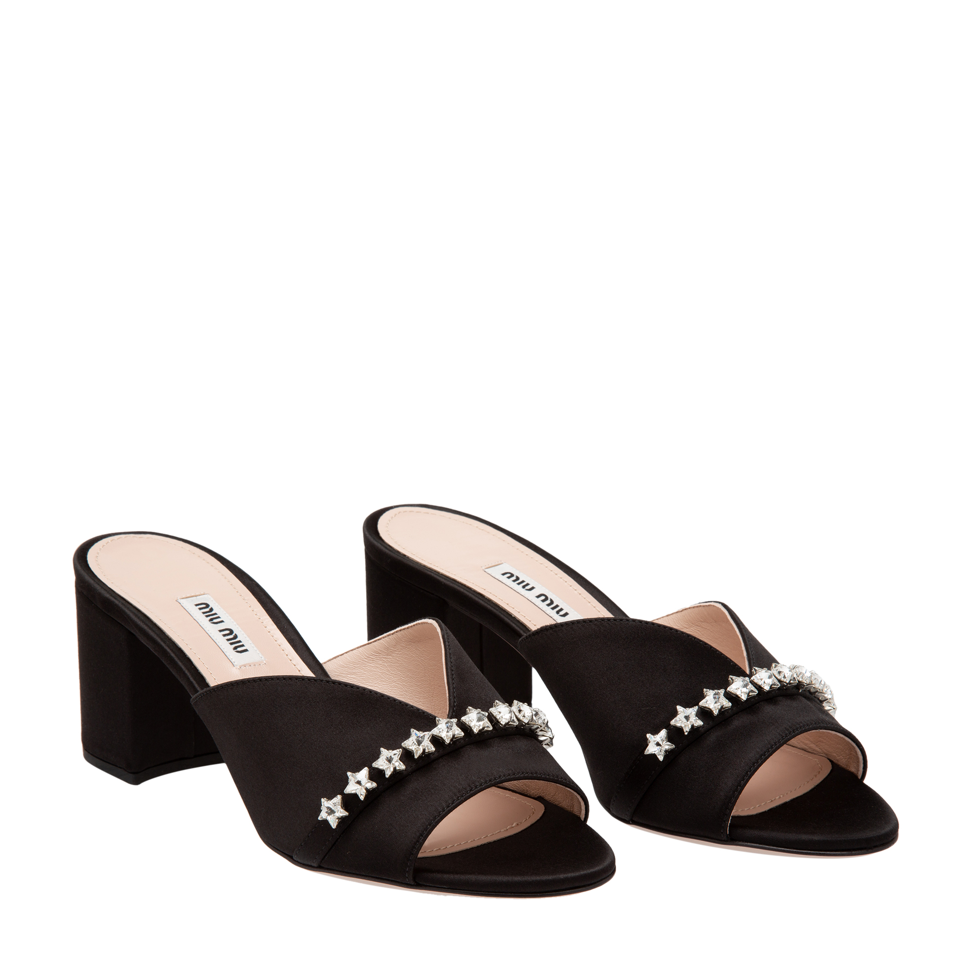 

Suede crystal mules, Black